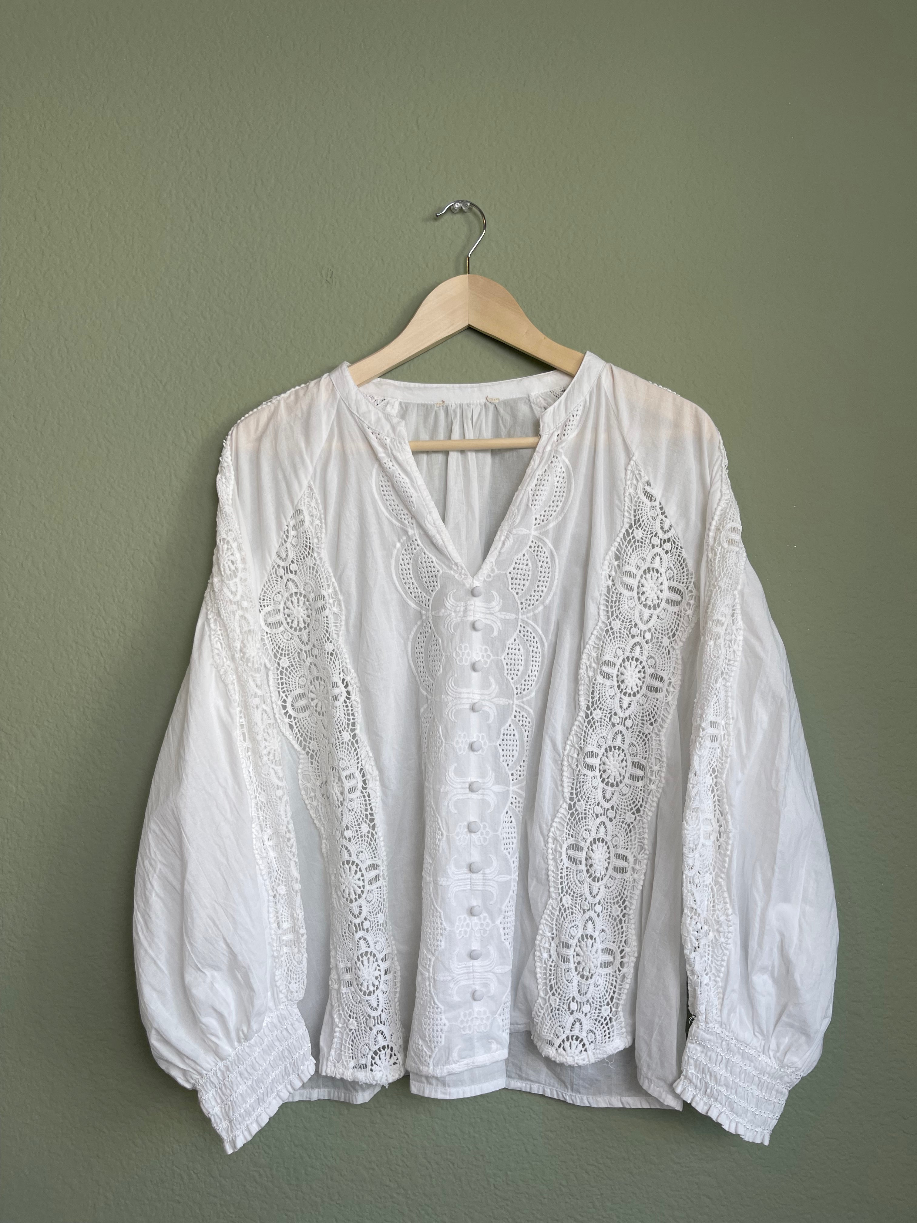 Cottage Core Balloon Sleeve Blouse sz xl/1x