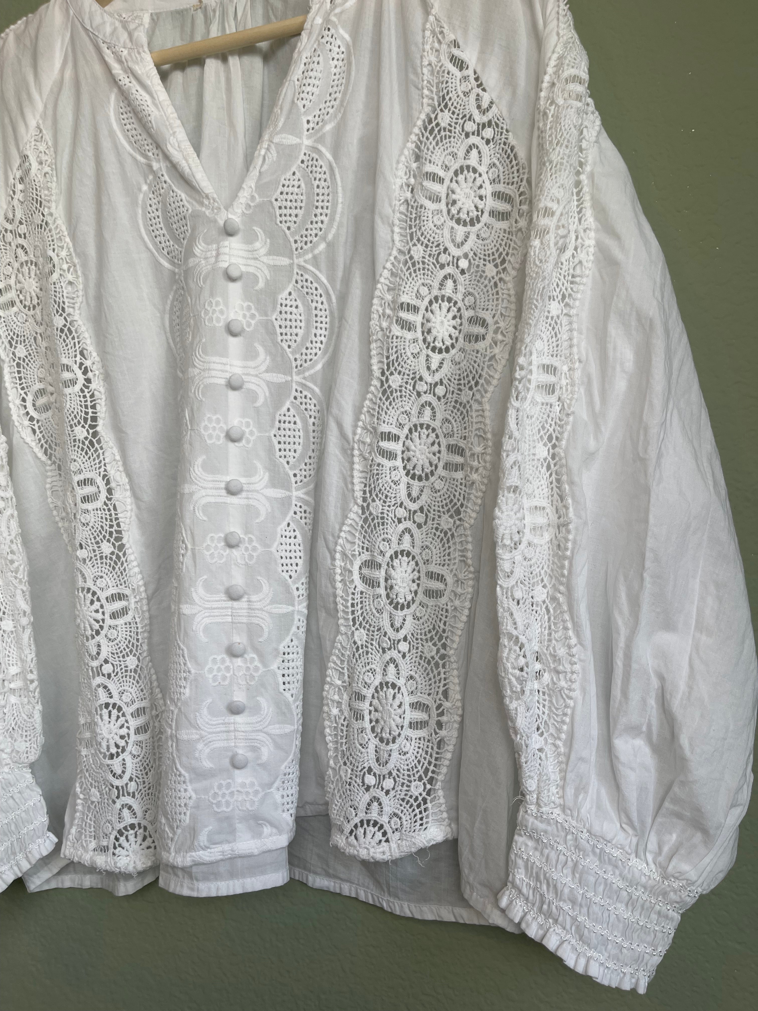 Cottage Core Balloon Sleeve Blouse sz xl/1x