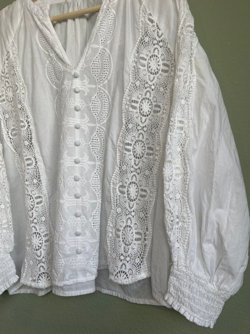 Cottage Core Balloon Sleeve Blouse sz xl/1x