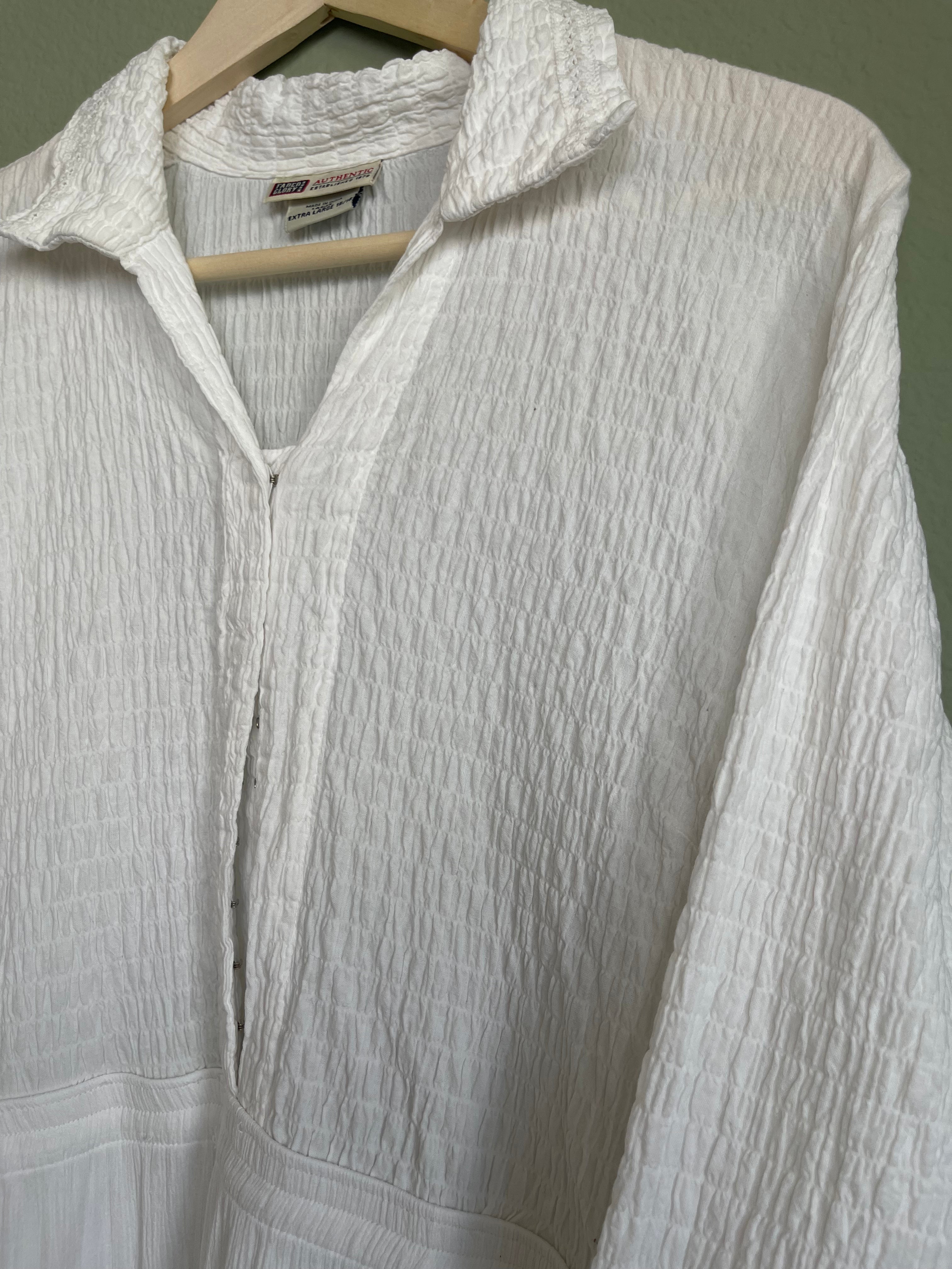 Vintage Cottage Core Cotton Maxi Dress sz xl