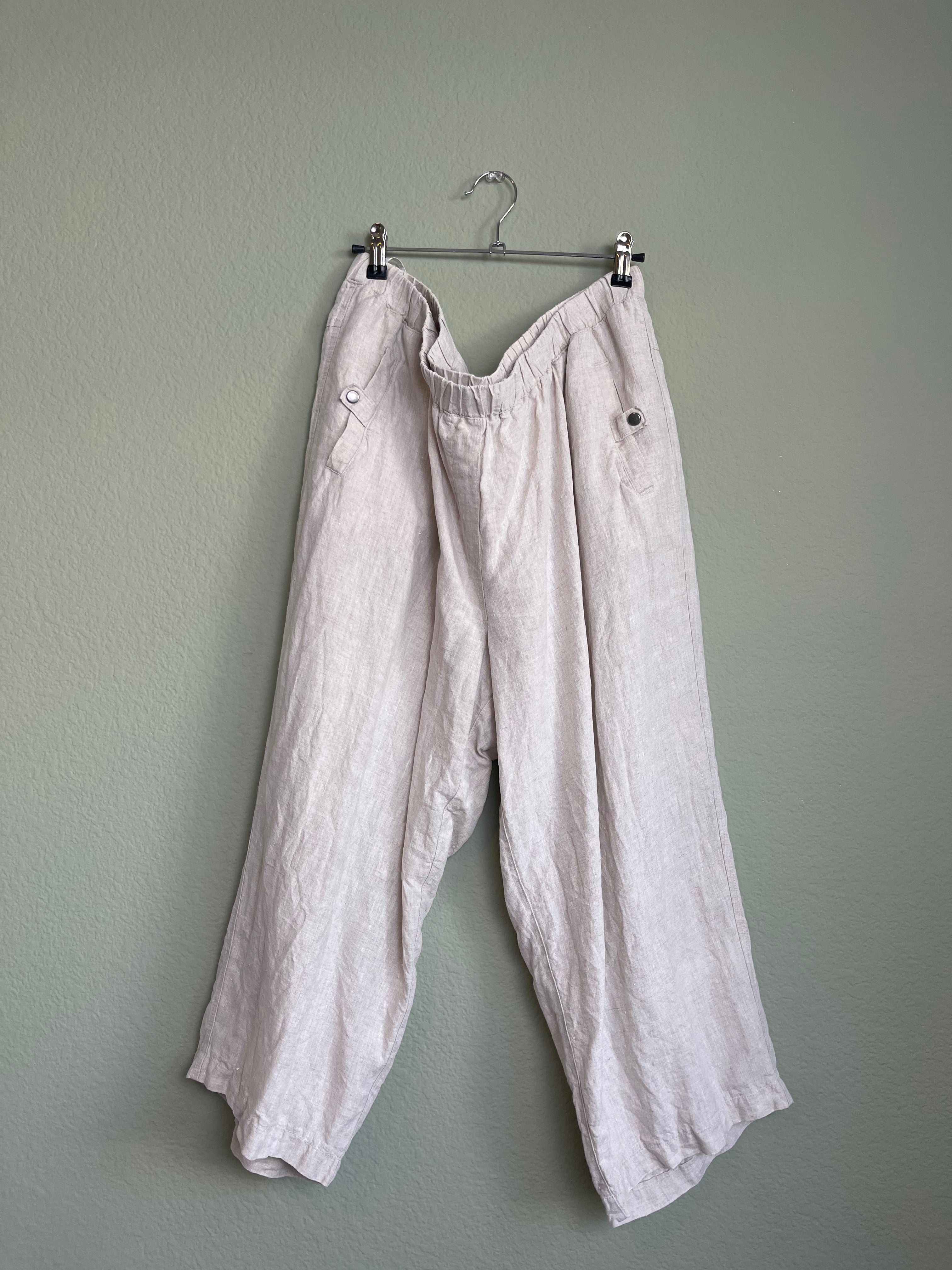 Linen Flowy Capri Pant sz xl-1xl