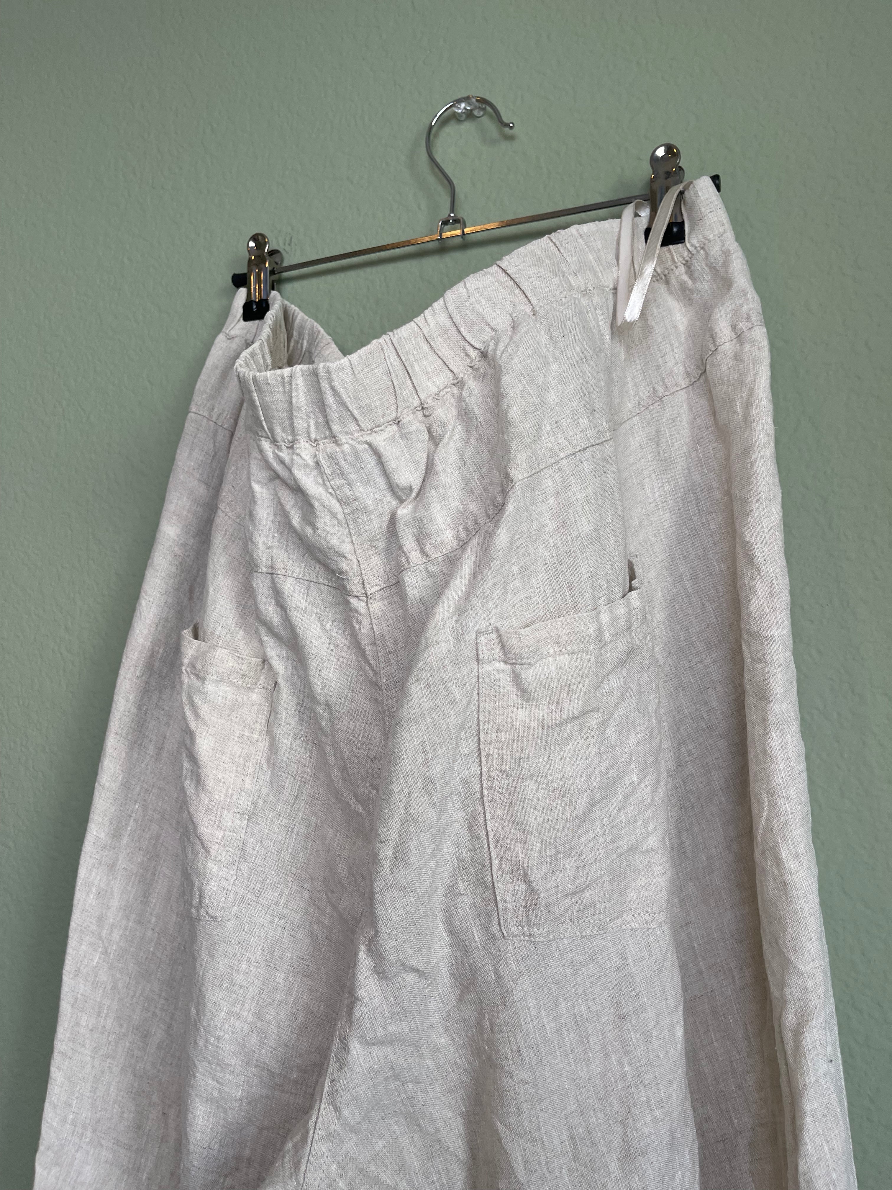 Linen Flowy Capri Pant sz xl-1xl