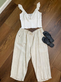 Linen Flowy Capri Pant sz xl-1xl