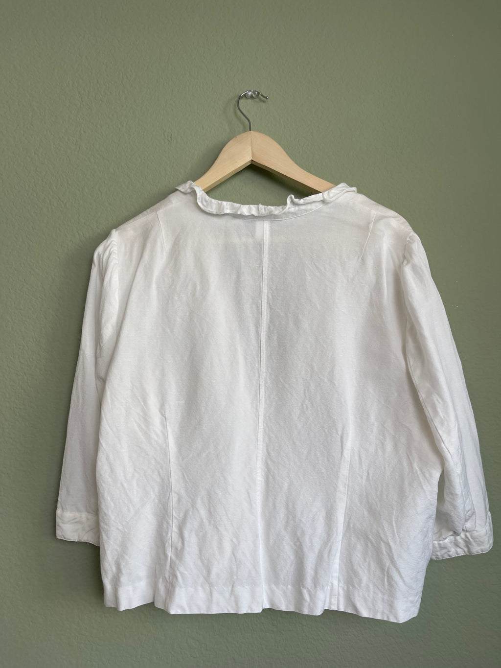 Retro Linen Blend At-The-Waist Blouse sz xl-1x