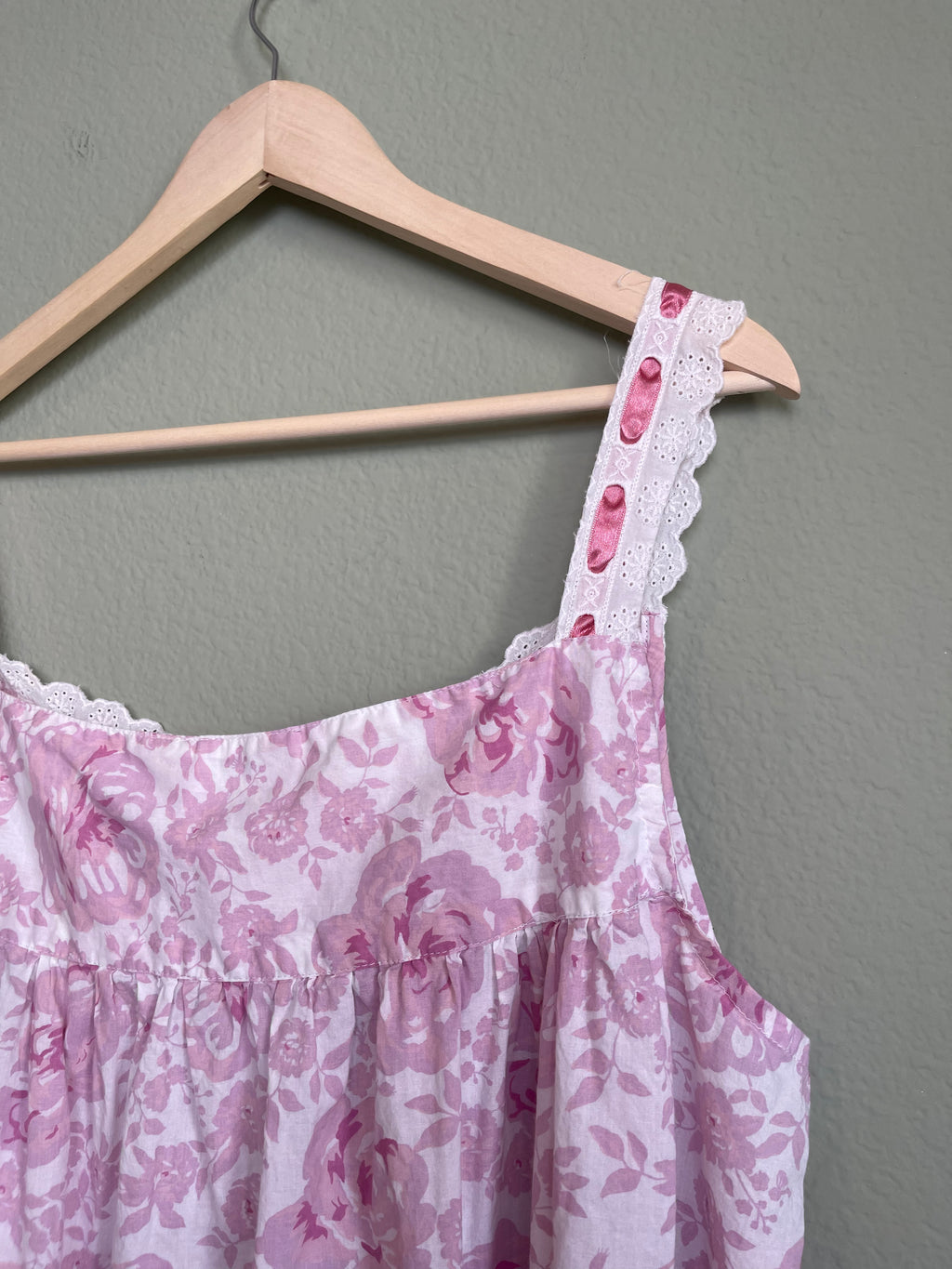 Vintage Floral Lace Trim House Dress sz 2x