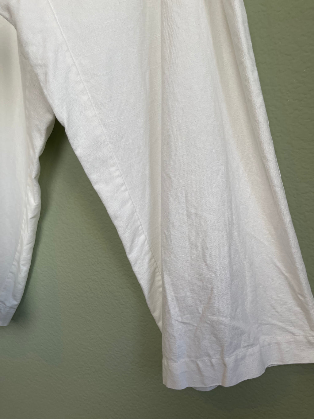 Vintage Linen Blend Ivory Crop Pant sz 16/18