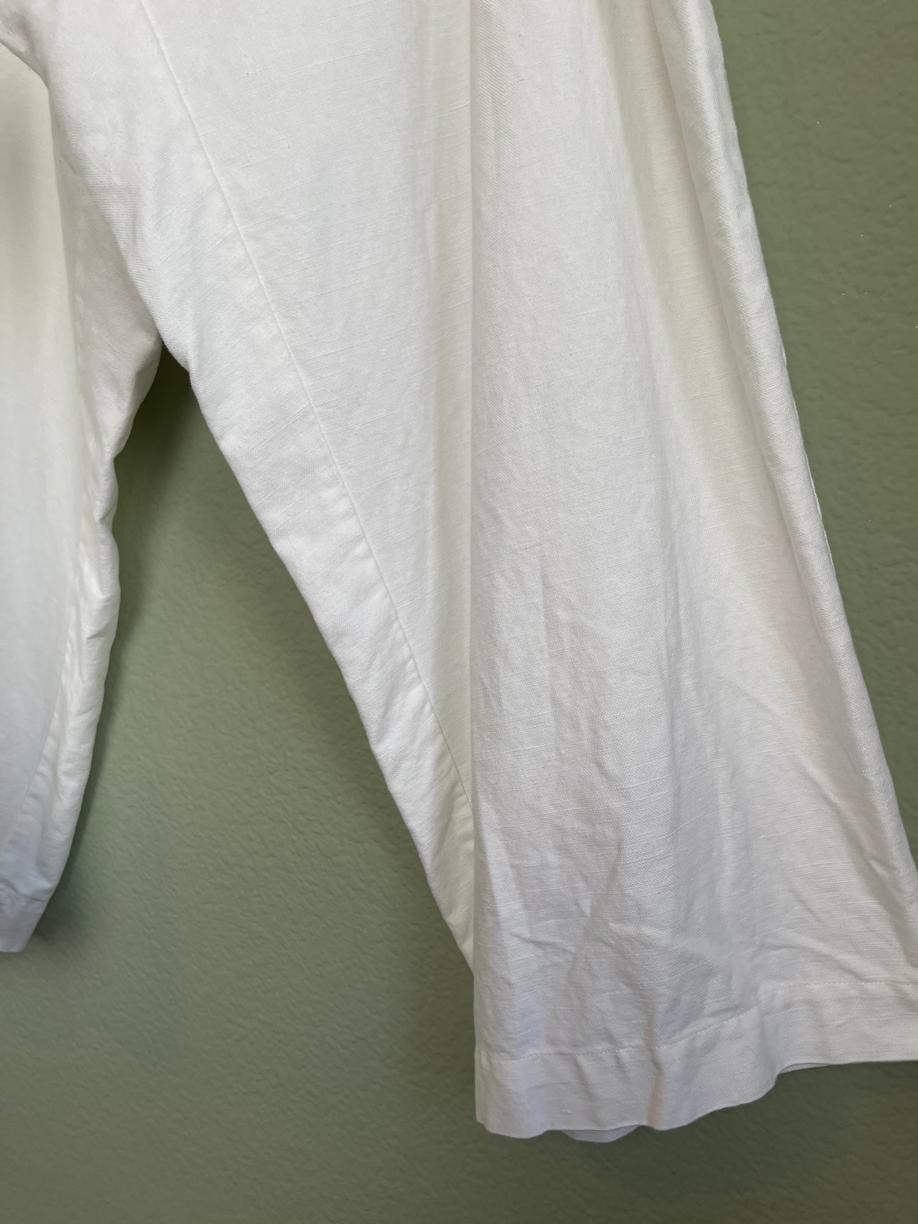 Vintage Linen Blend Ivory Crop Pant sz 16/18