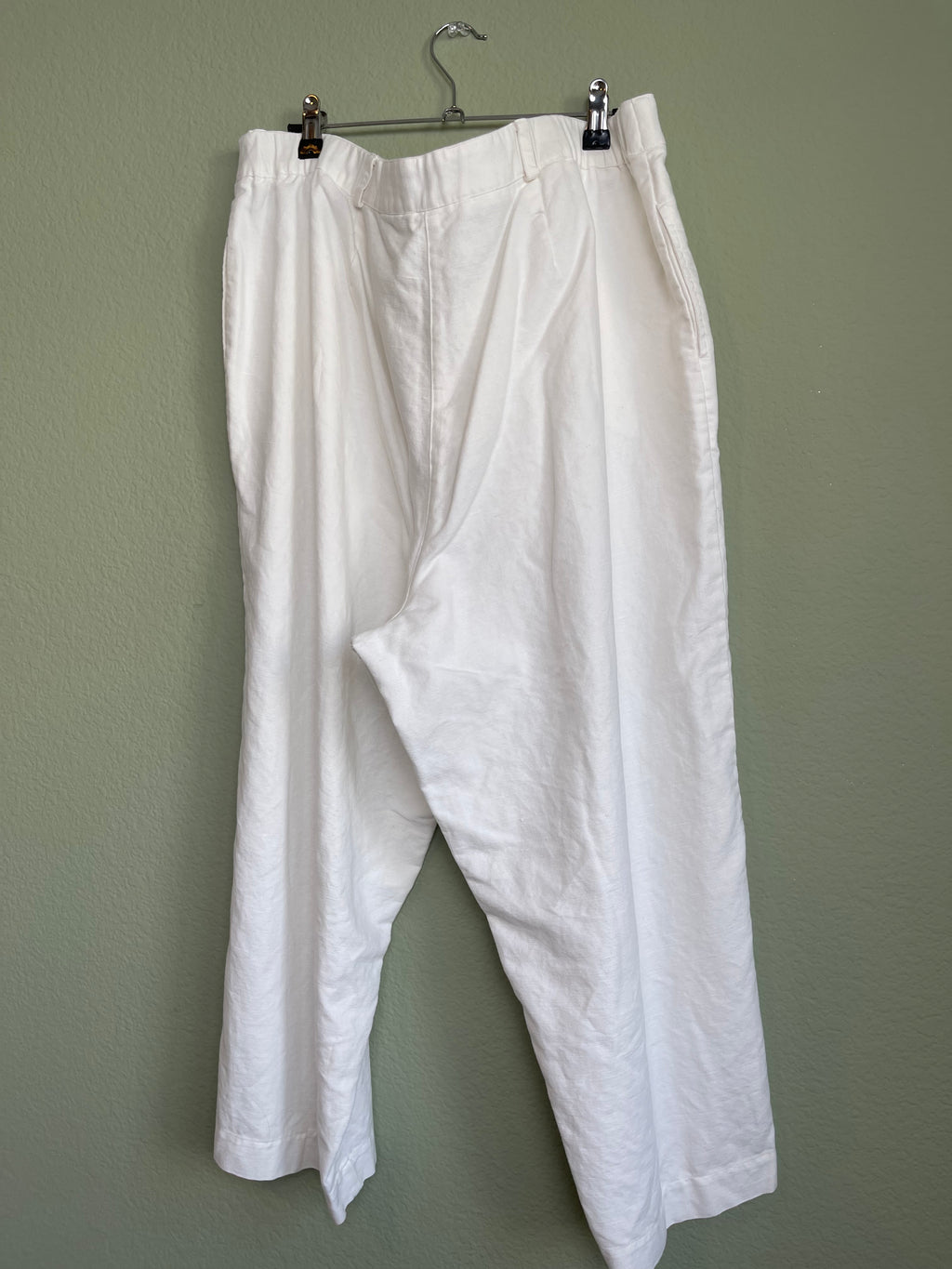 Vintage Linen Blend Ivory Crop Pant sz 16/18