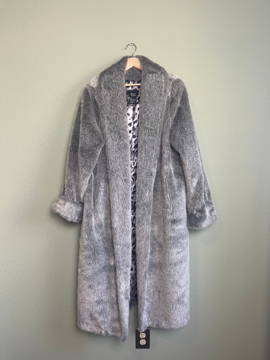 Vintage Faux Fur Dennis Basso Long Coat sz L-1x