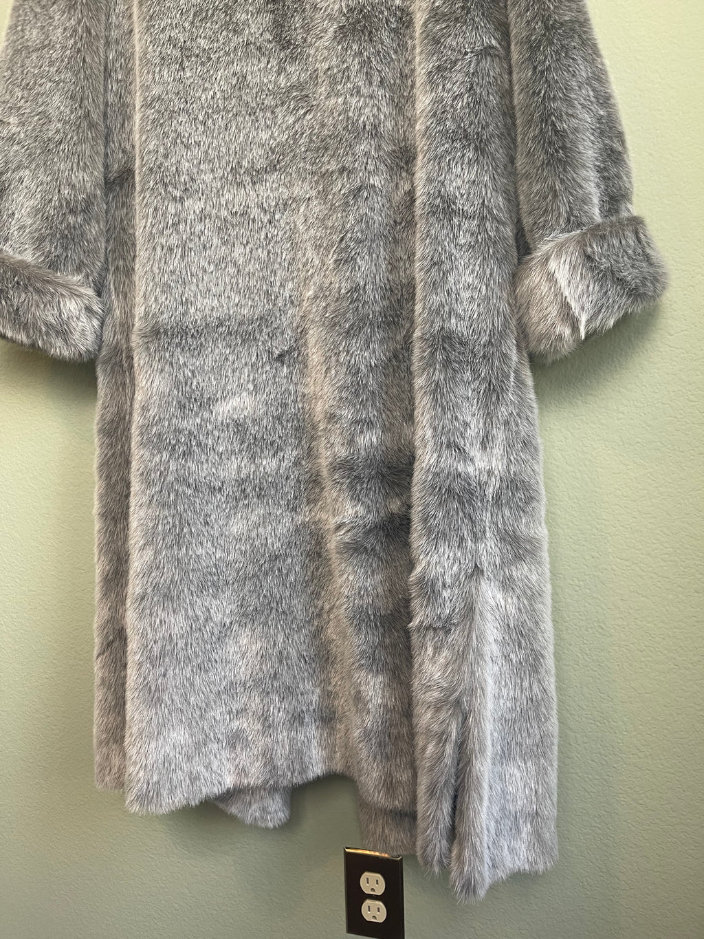 Vintage Faux Fur Dennis Basso Long Coat sz L-1x