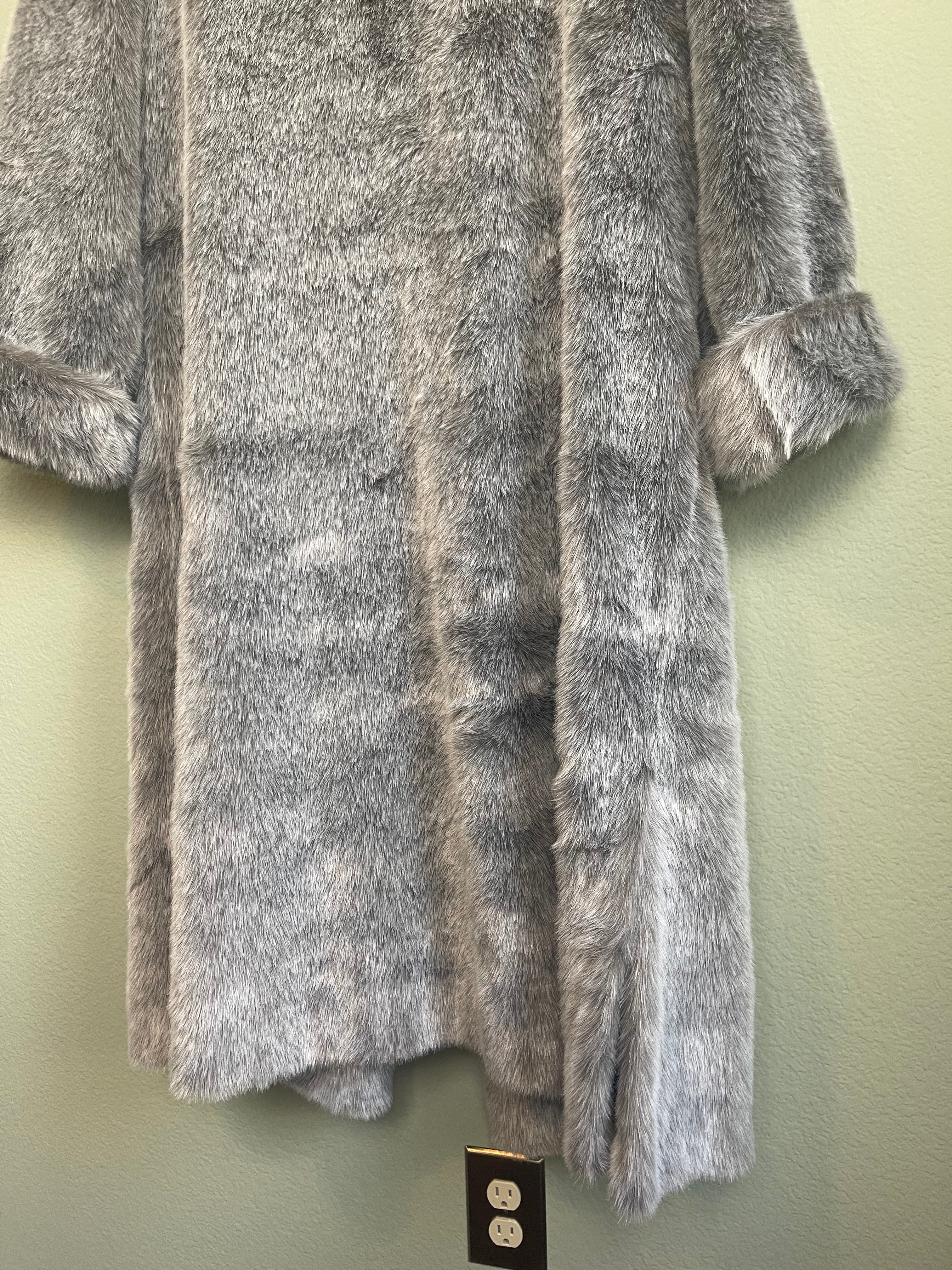 Vintage Faux Fur Dennis Basso Long Coat sz L-1x