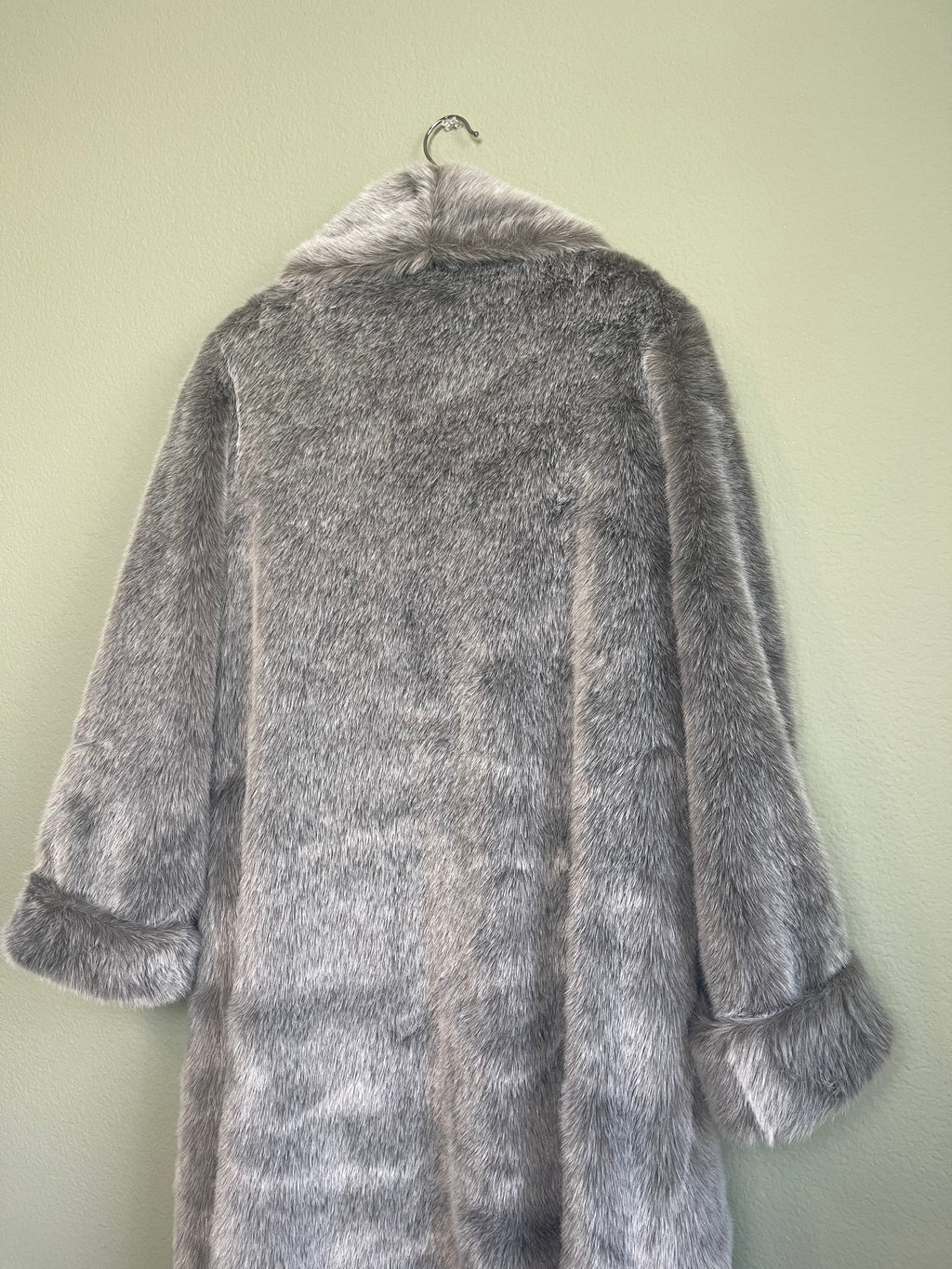 Vintage Faux Fur Dennis Basso Long Coat sz L-1x