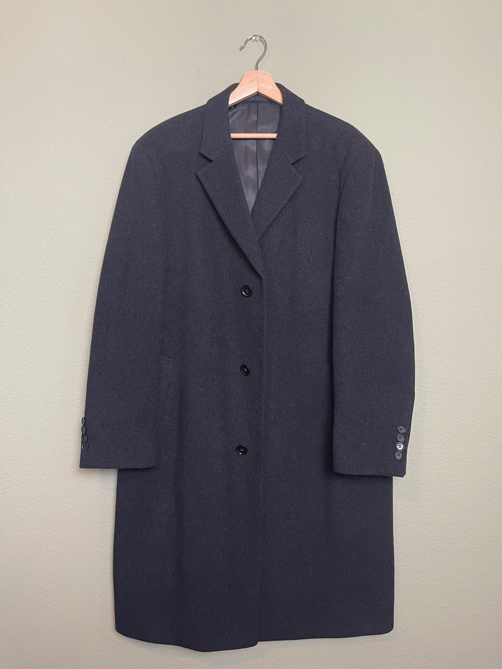 Vintage Menswear Charcoal Gray Wool Trench sz xl-1x