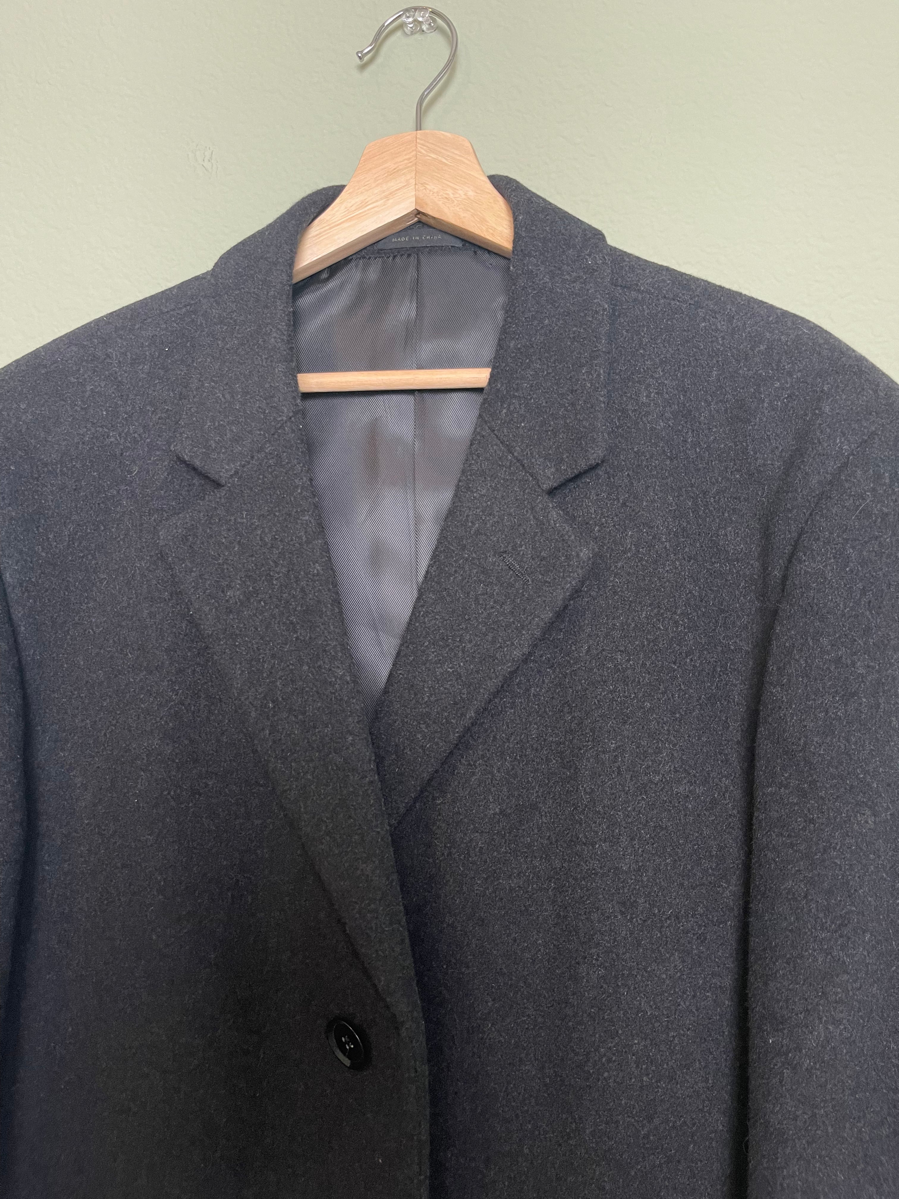 Vintage Menswear Charcoal Gray Wool Trench sz xl-1x