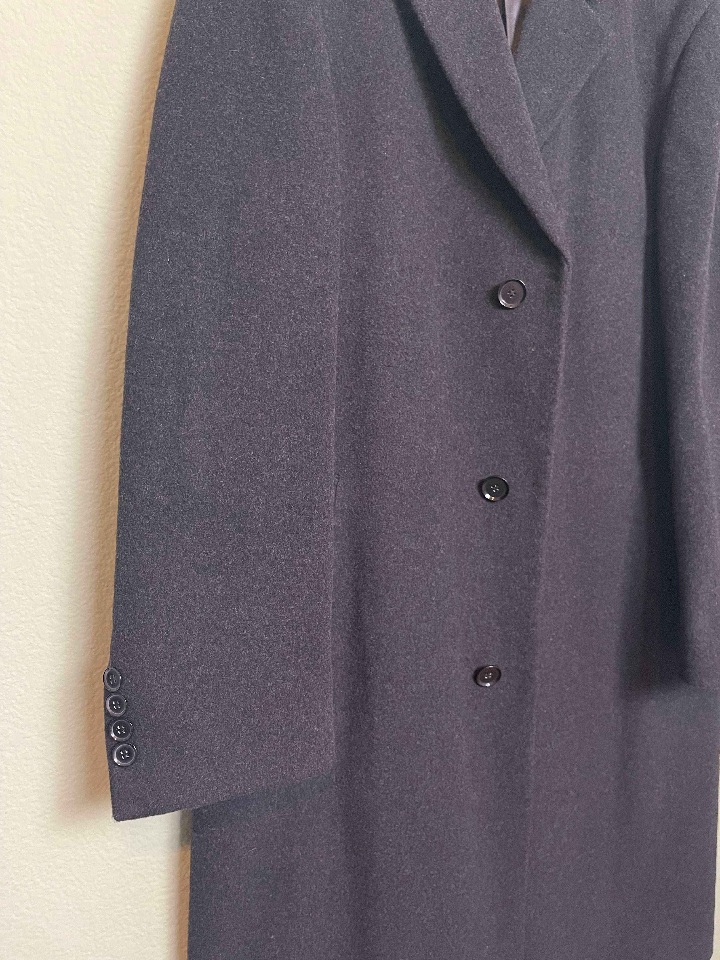 Vintage Menswear Charcoal Gray Wool Trench sz xl-1x
