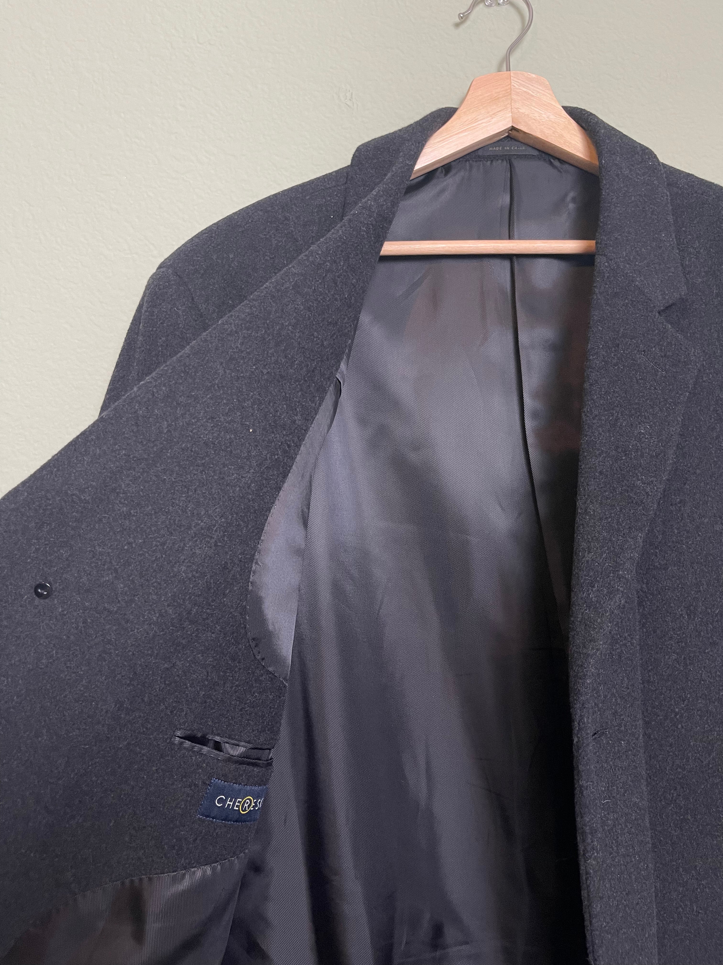 Vintage Menswear Charcoal Gray Wool Trench sz xl-1x