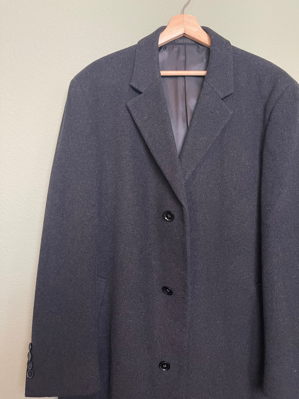 Vintage Menswear Charcoal Gray Wool Trench sz xl-1x