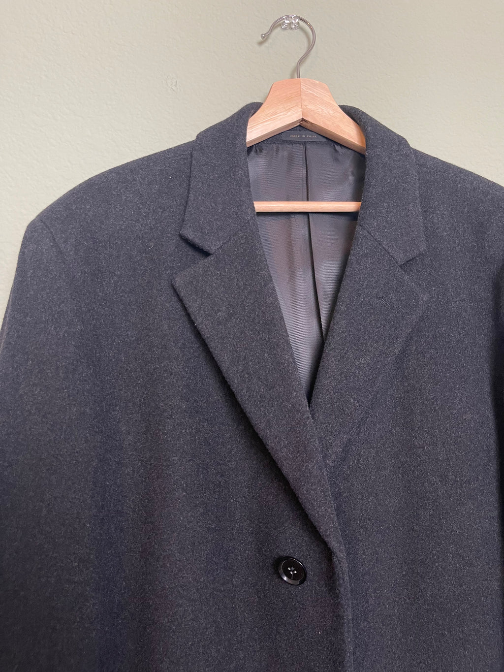 Vintage Menswear Charcoal Gray Wool Trench sz xl-1x