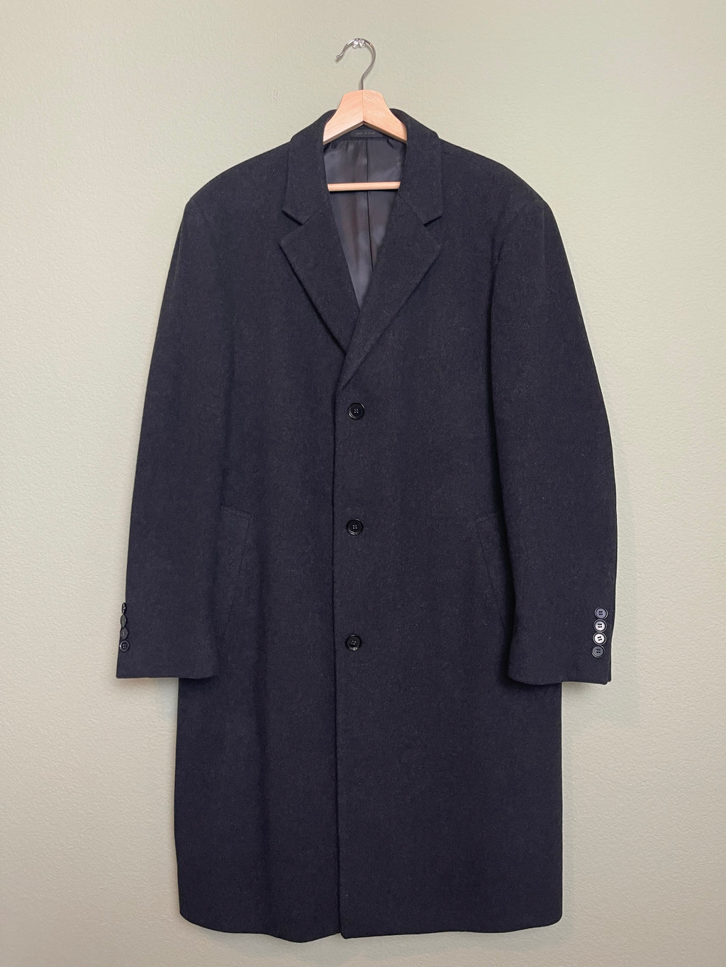 Vintage Menswear Charcoal Gray Wool Trench sz xl-1x