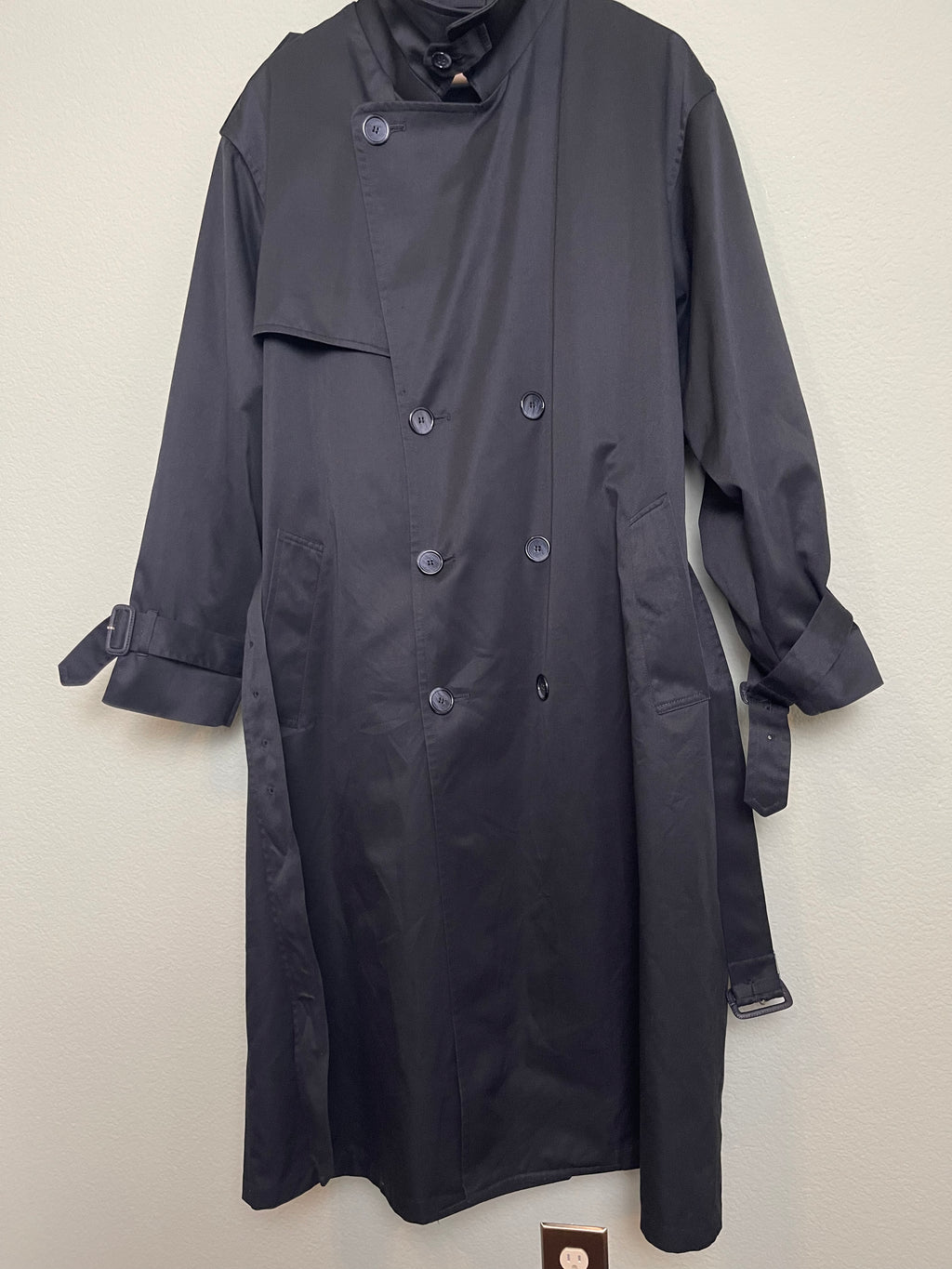 Vintage London Fog Black Trench Coat sz L-xl