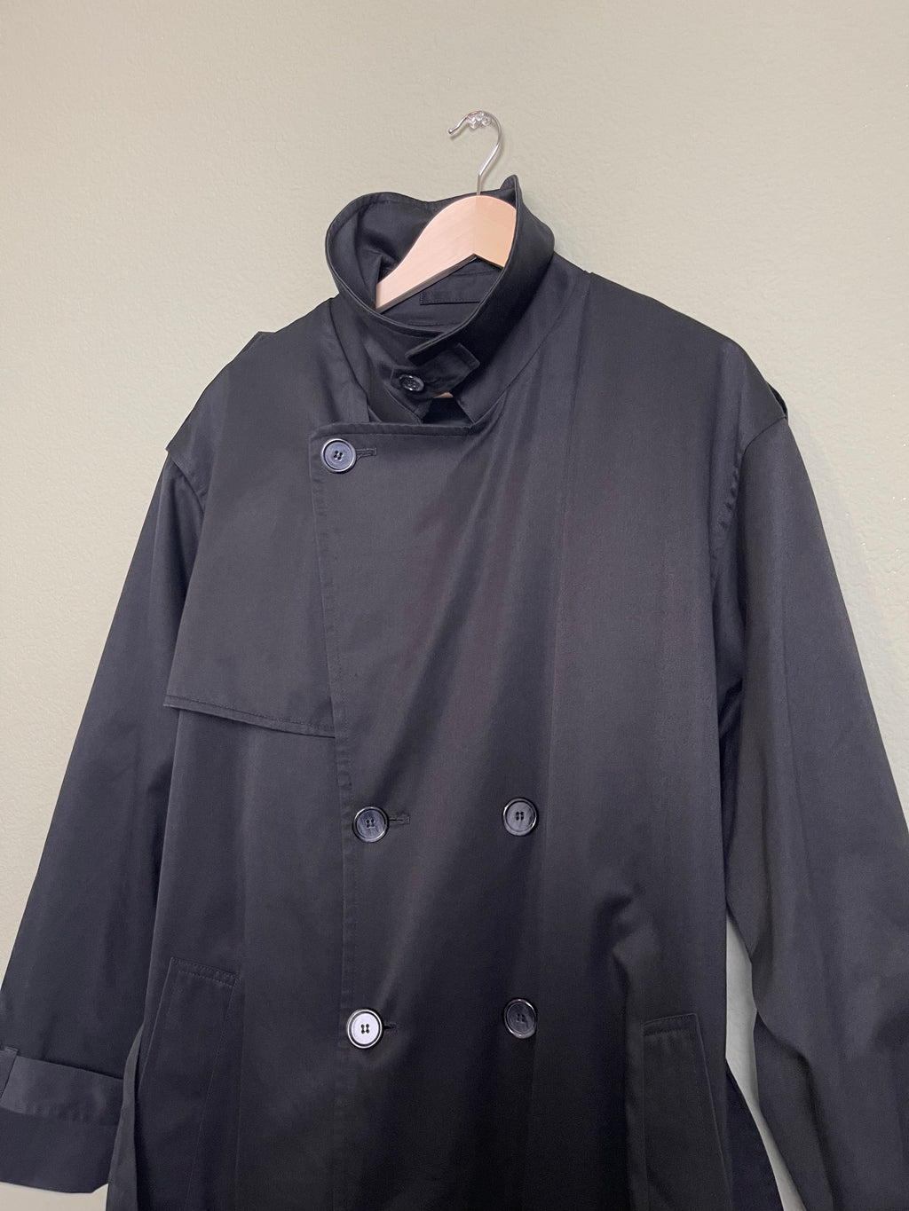 Vintage London Fog Black Trench Coat sz L-xl
