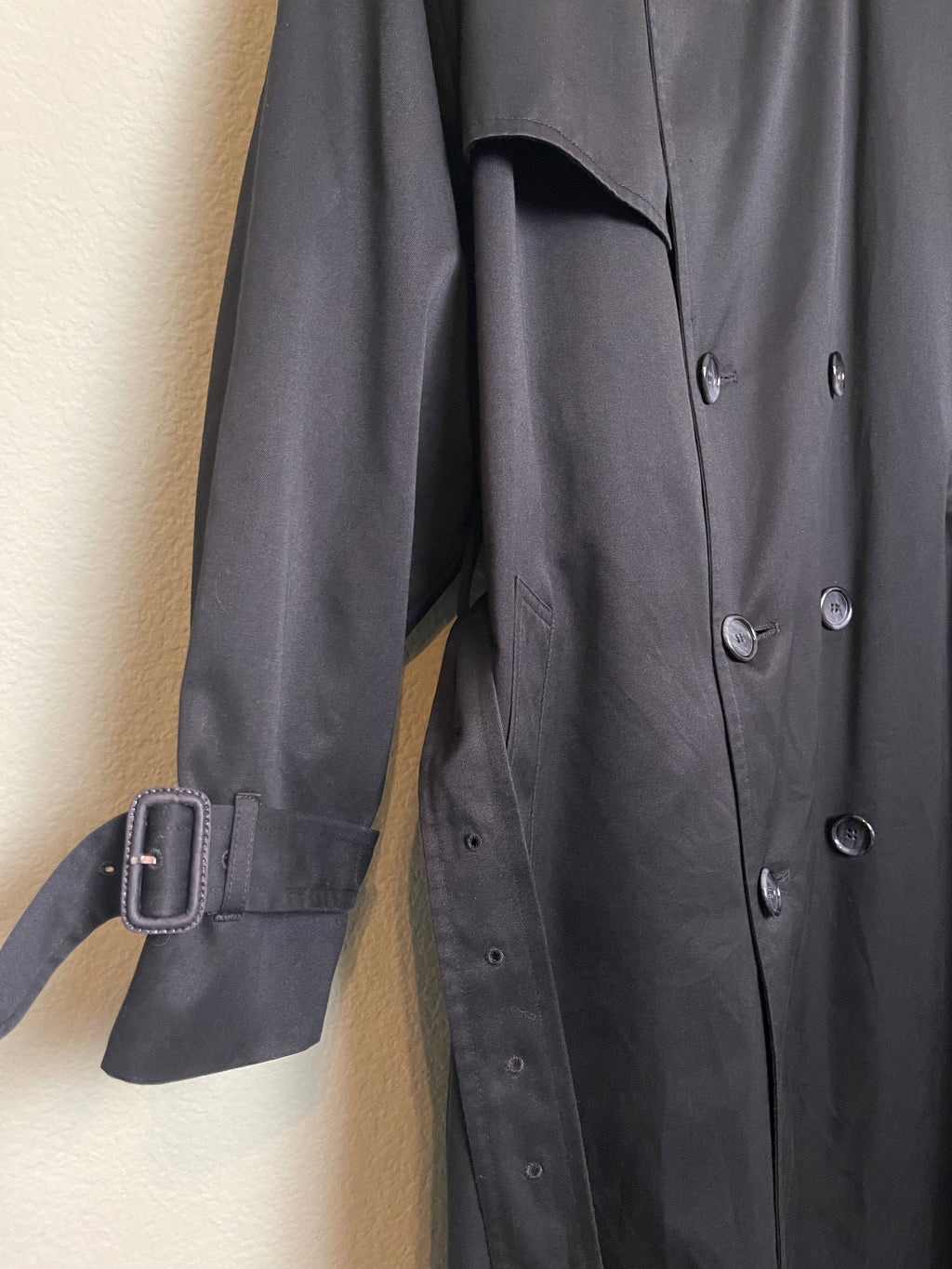 Vintage London Fog Black Trench Coat sz L-xl