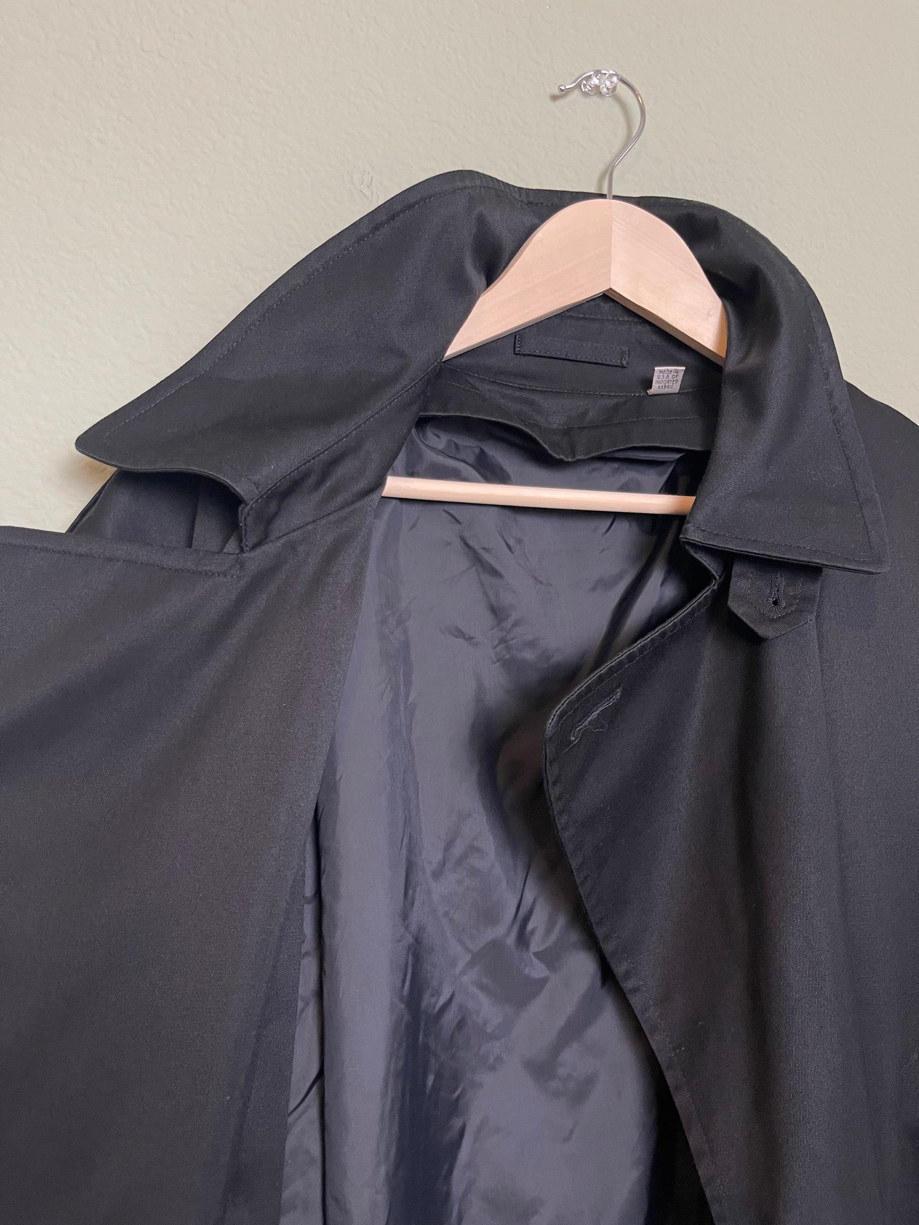 Vintage London Fog Black Trench Coat sz L-xl