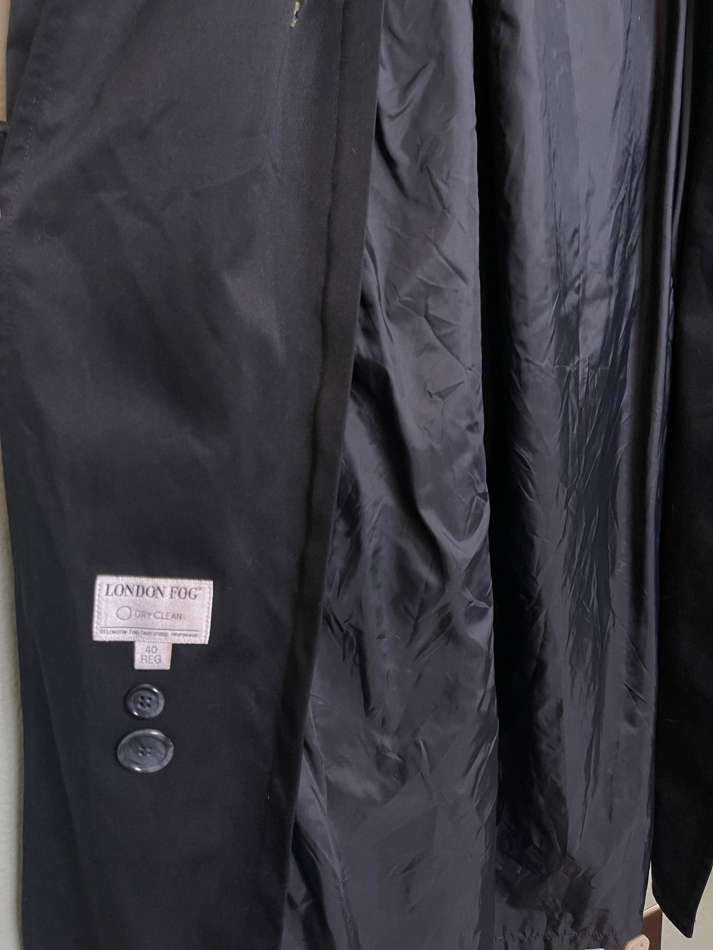 Vintage London Fog Black Trench Coat sz L-xl