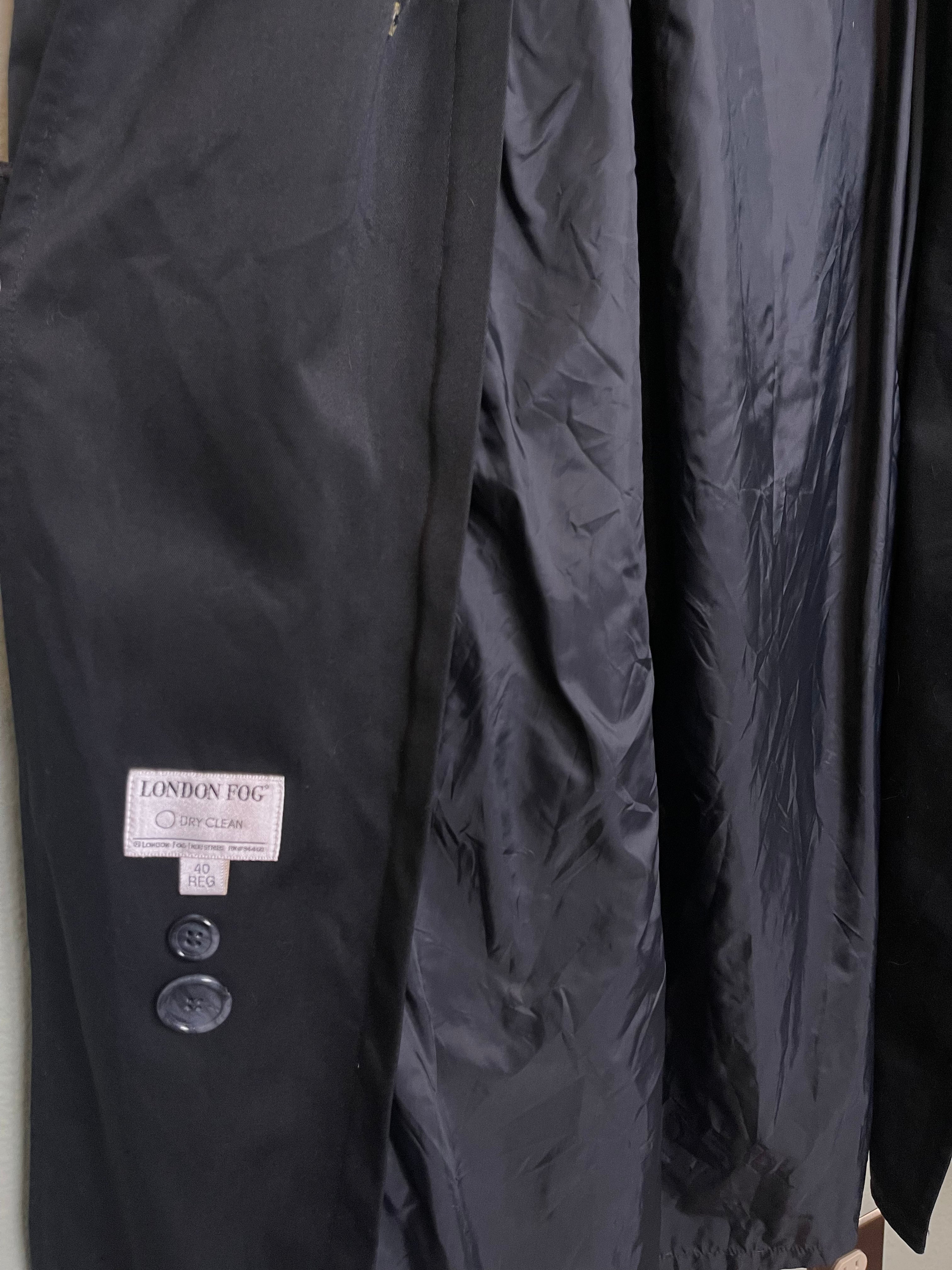 Vintage London Fog Black Trench Coat sz L-xl