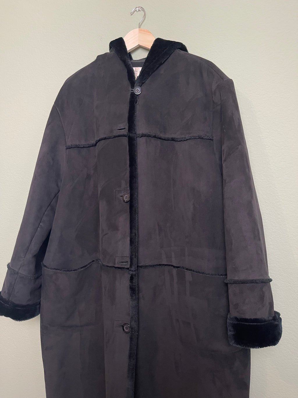Vintage Jones New York Faux Fur Trench Coat sz 2x