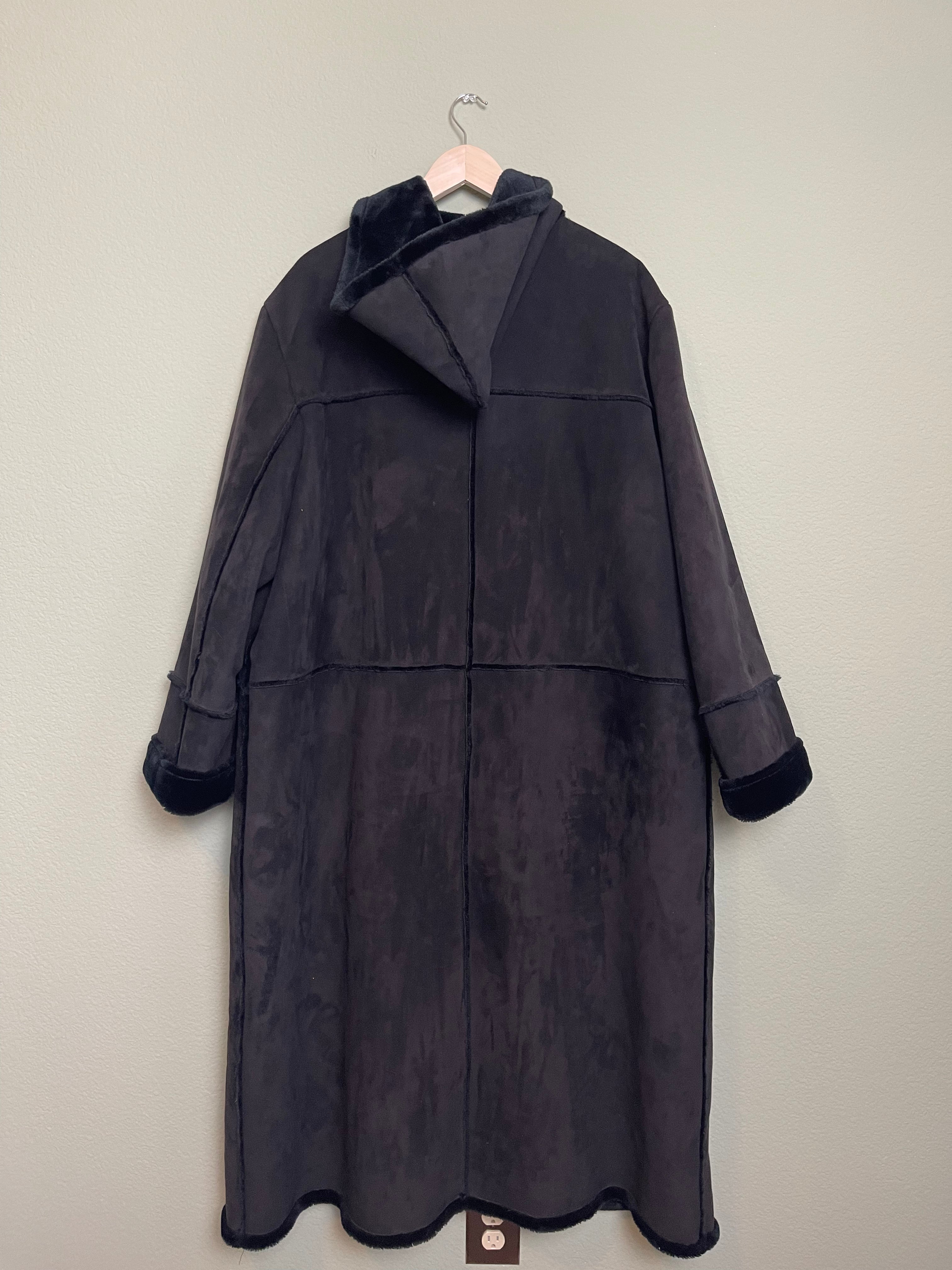 Vintage Jones New York Faux Fur Trench Coat sz 2x