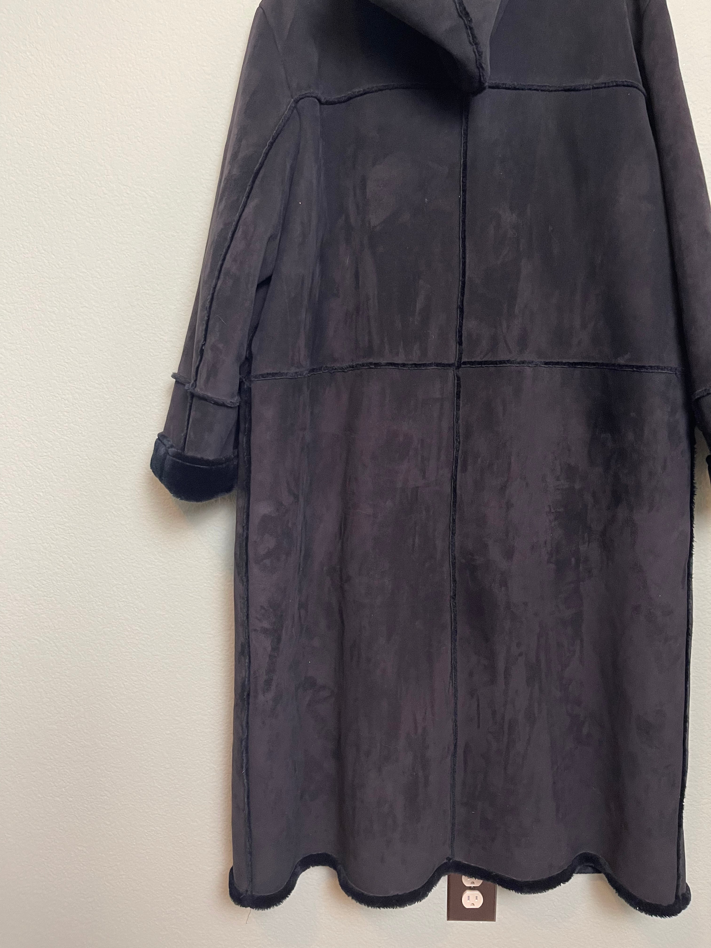 Vintage Jones New York Faux Fur Trench Coat sz 2x