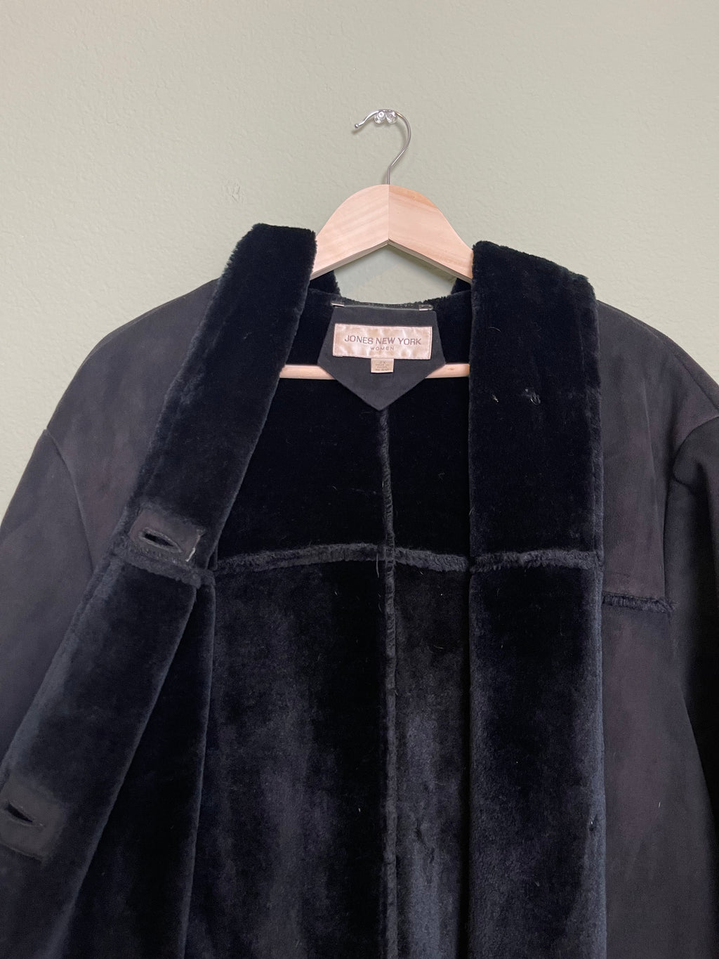 Vintage Jones New York Faux Fur Trench Coat sz 2x