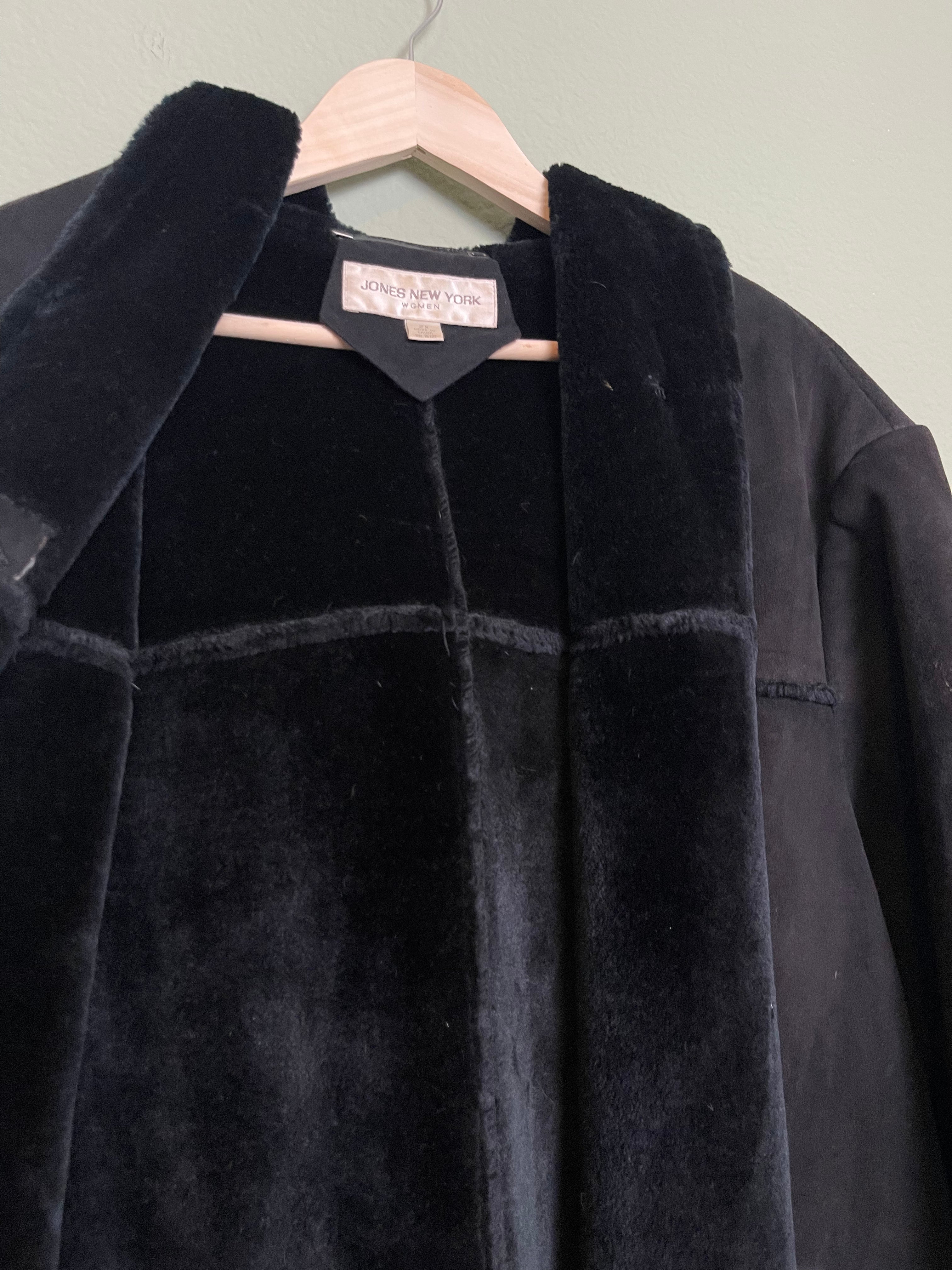 Vintage Jones New York Faux Fur Trench Coat sz 2x