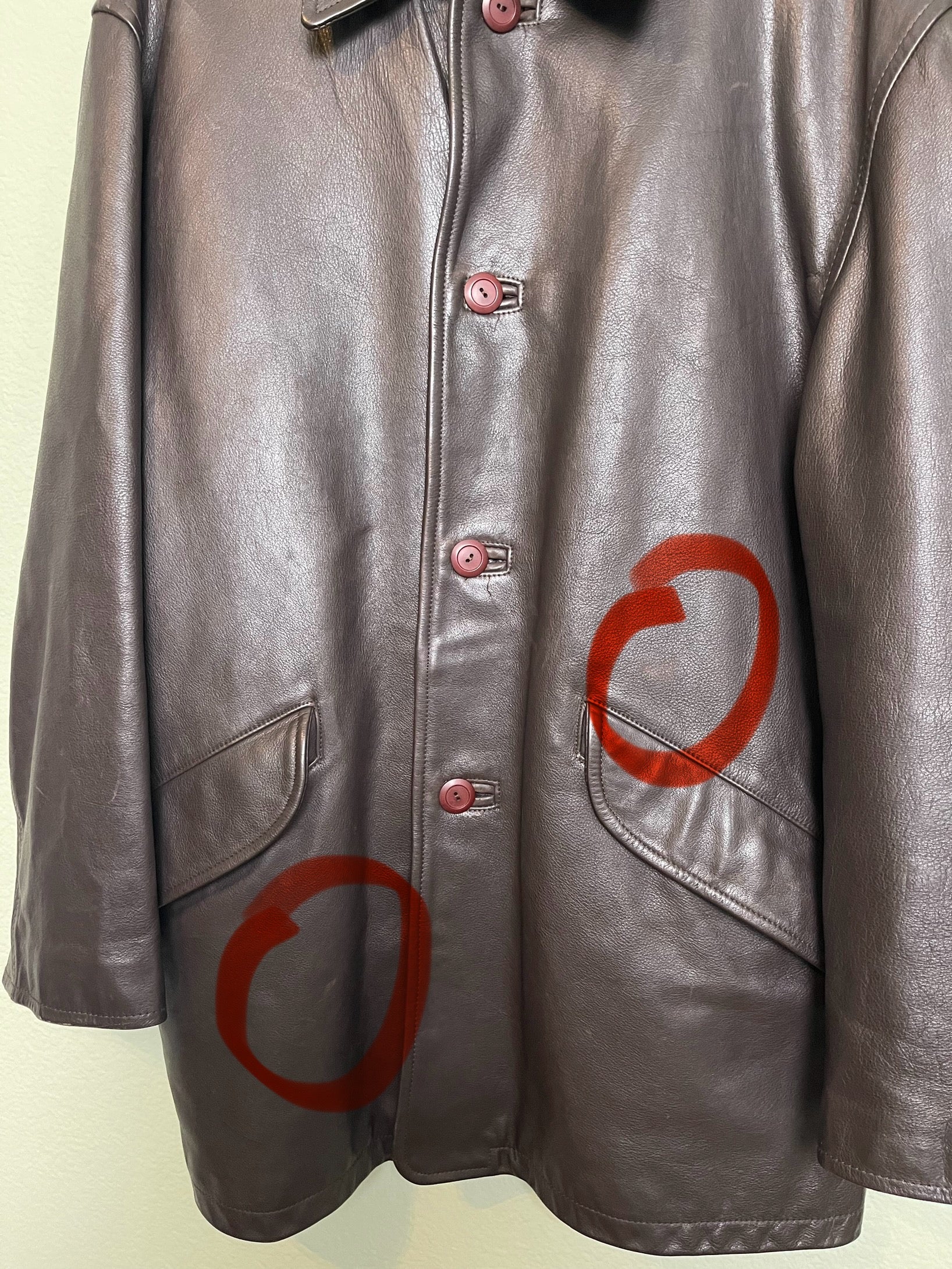 Vintage Chocolate Brown Leather Jacket sz l-xl