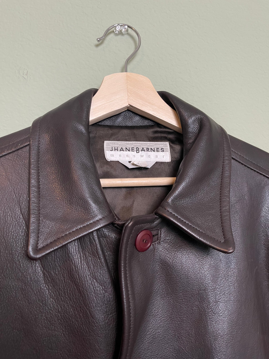 Vintage Chocolate Brown Leather Jacket sz l-xl