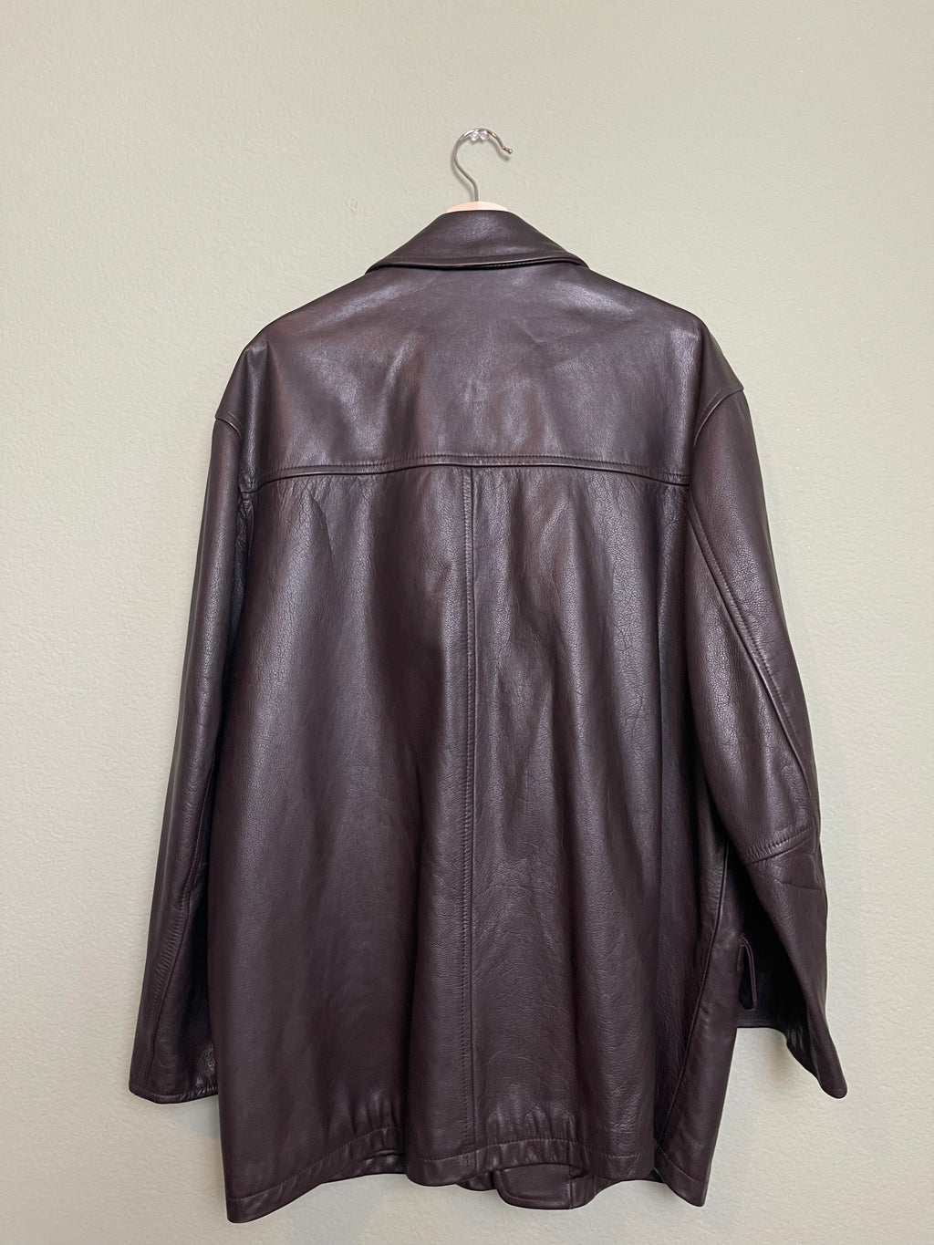 Vintage Chocolate Brown Leather Jacket sz l-xl