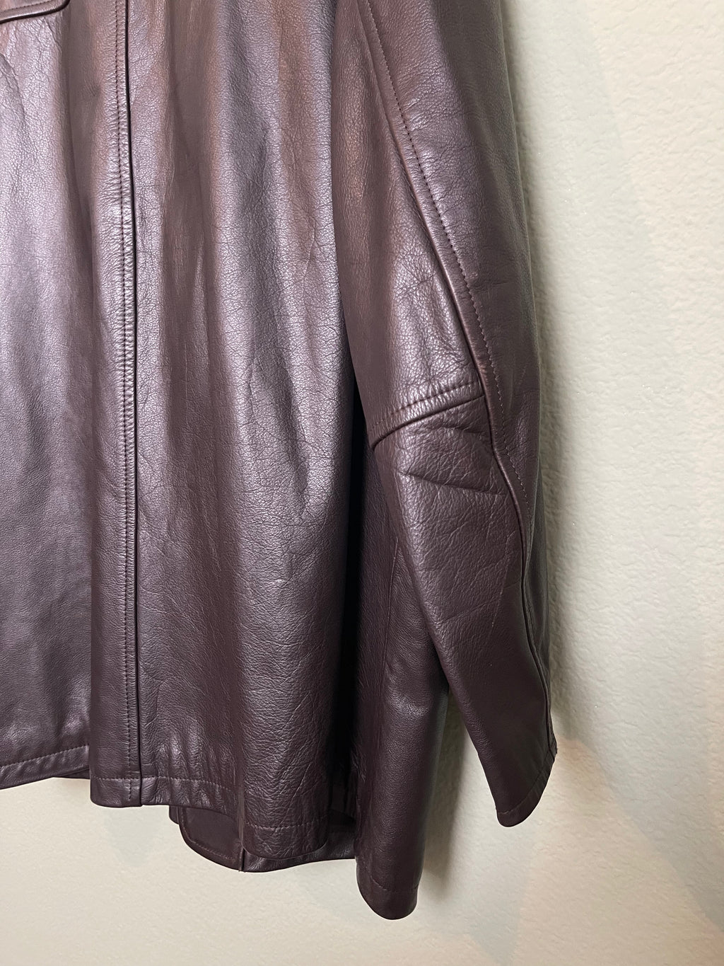 Vintage Chocolate Brown Leather Jacket sz l-xl