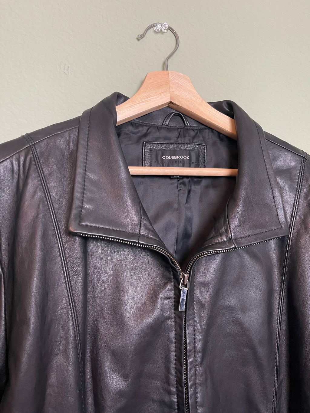 Vintage 90s/00's Black Leather Zip Up Jacket sz xl-2x