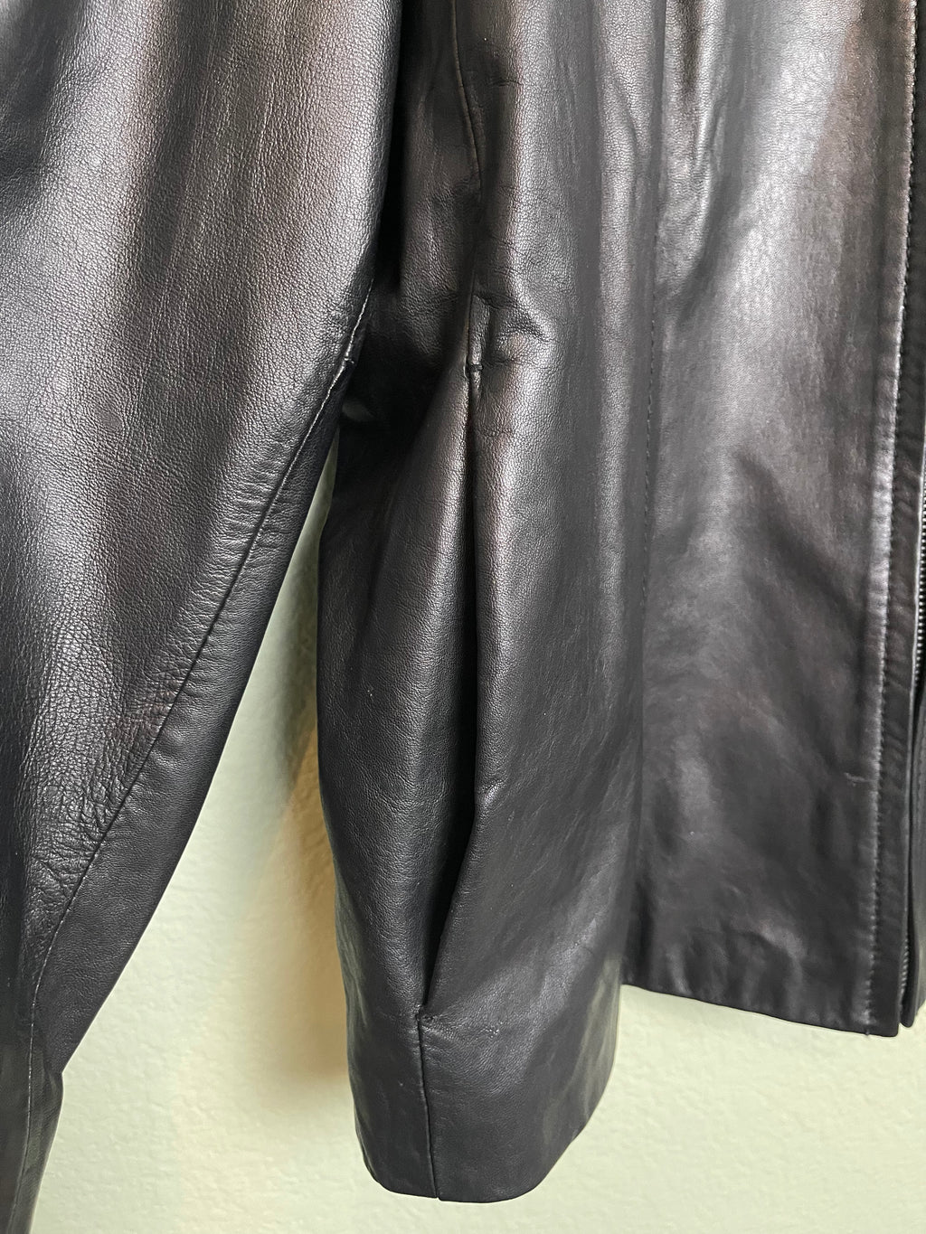 Vintage 90s/00's Black Leather Zip Up Jacket sz xl-2x