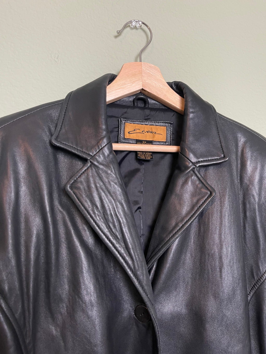 Vintage Black Leather Jacket sz xl-2x