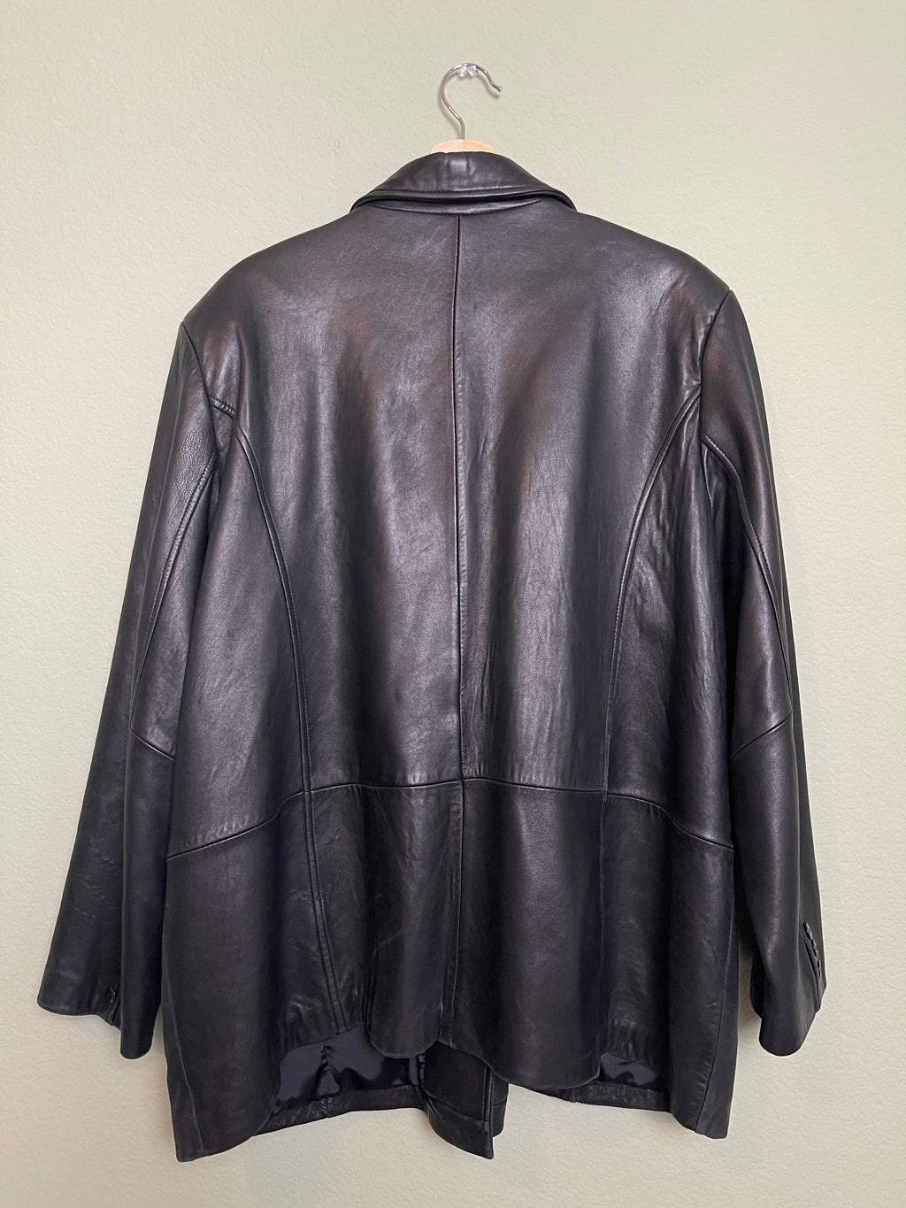 Vintage Black Leather Jacket sz xl-2x