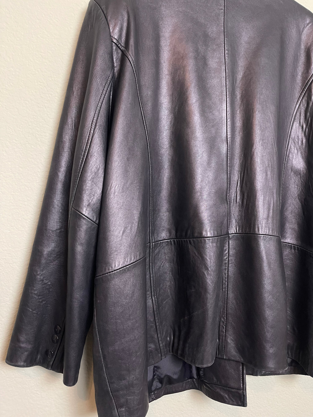 Vintage Black Leather Jacket sz xl-2x