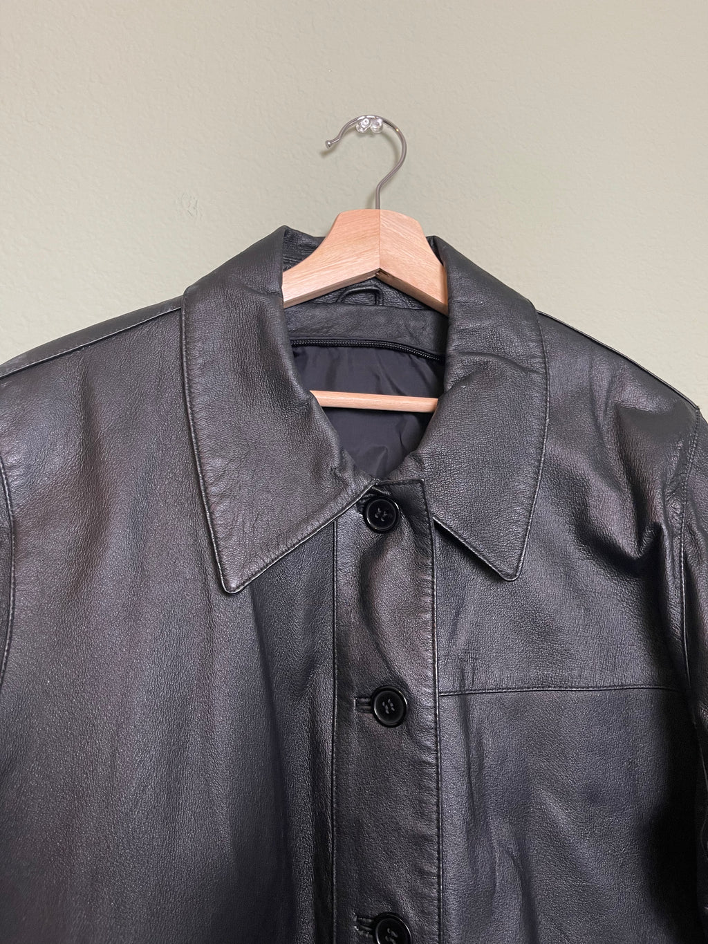 Vintage Longline Leather Jacket sz xl-2x