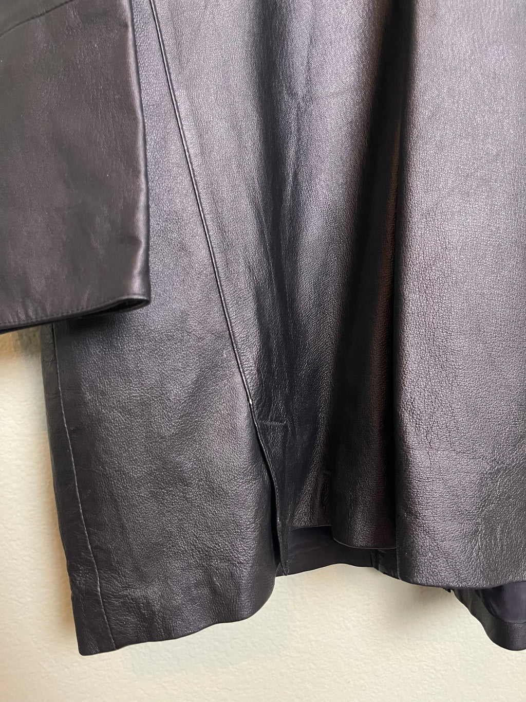 Vintage Longline Leather Jacket sz xl-2x