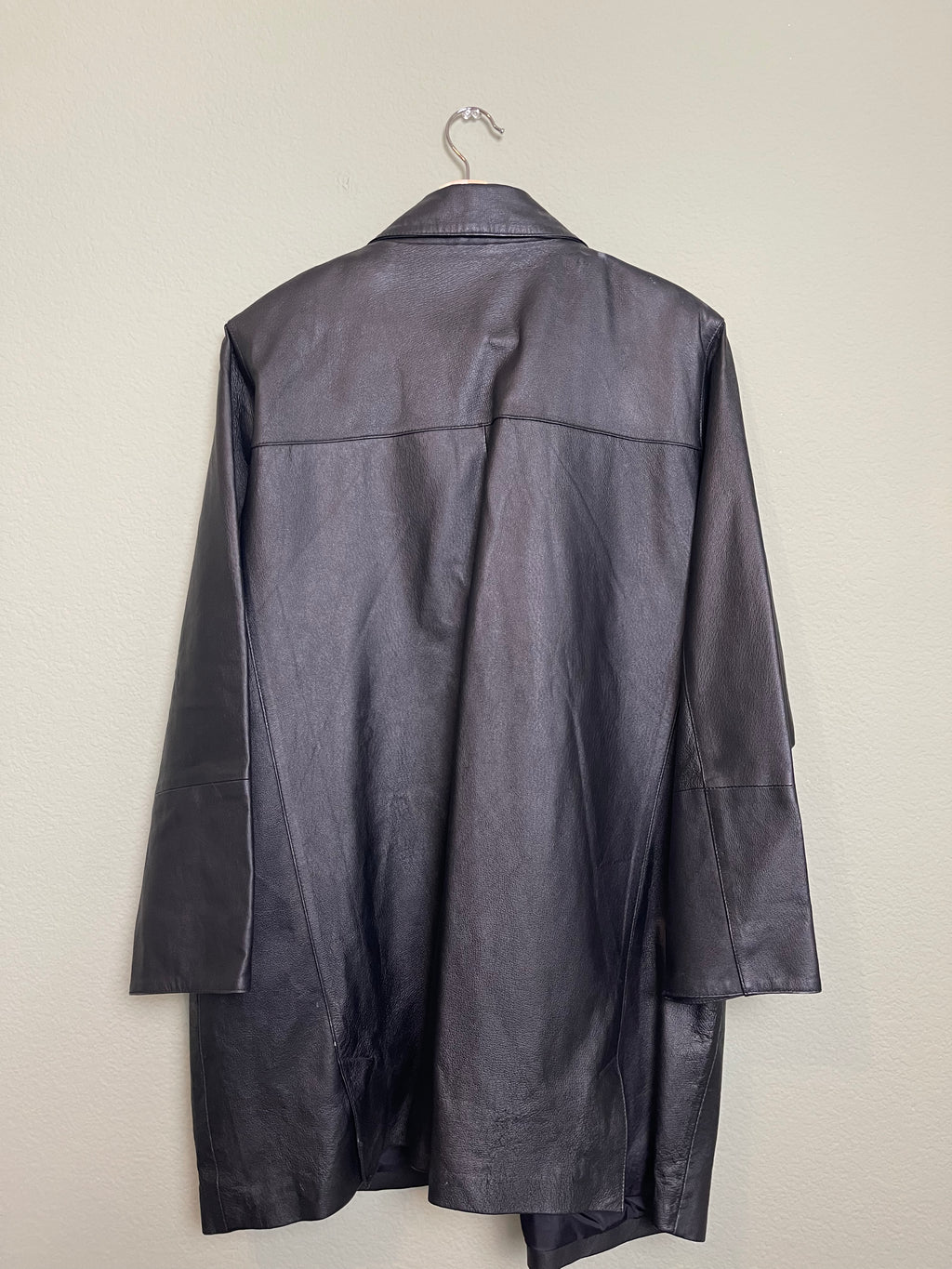 Vintage Longline Leather Jacket sz xl-2x