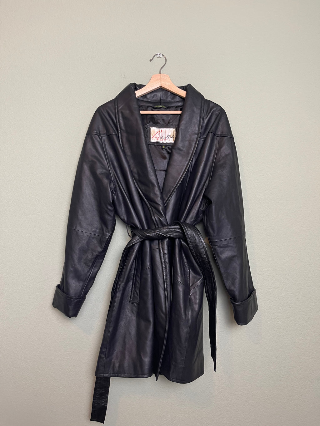 Vintage Wrap Front Leather Jacket sz xl-1x