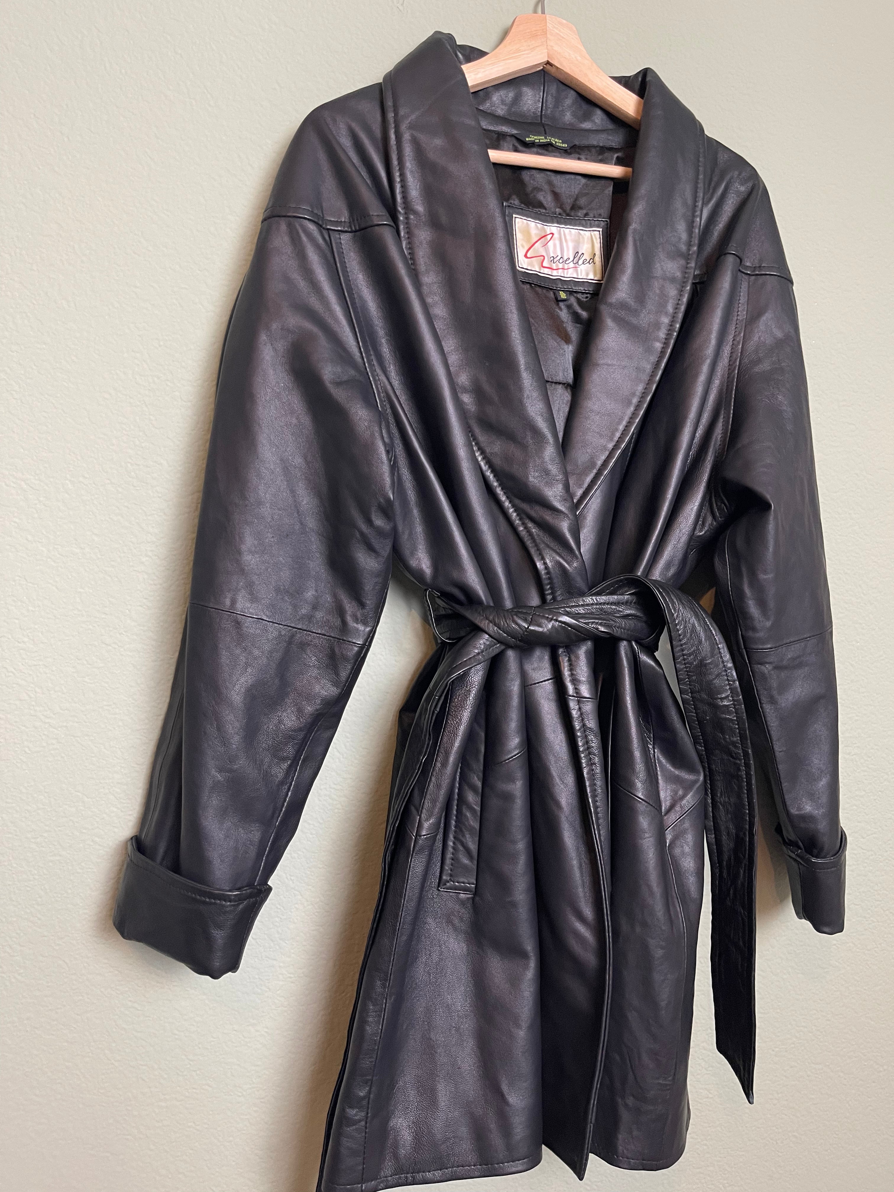 Vintage Wrap Front Leather Jacket sz xl-1x
