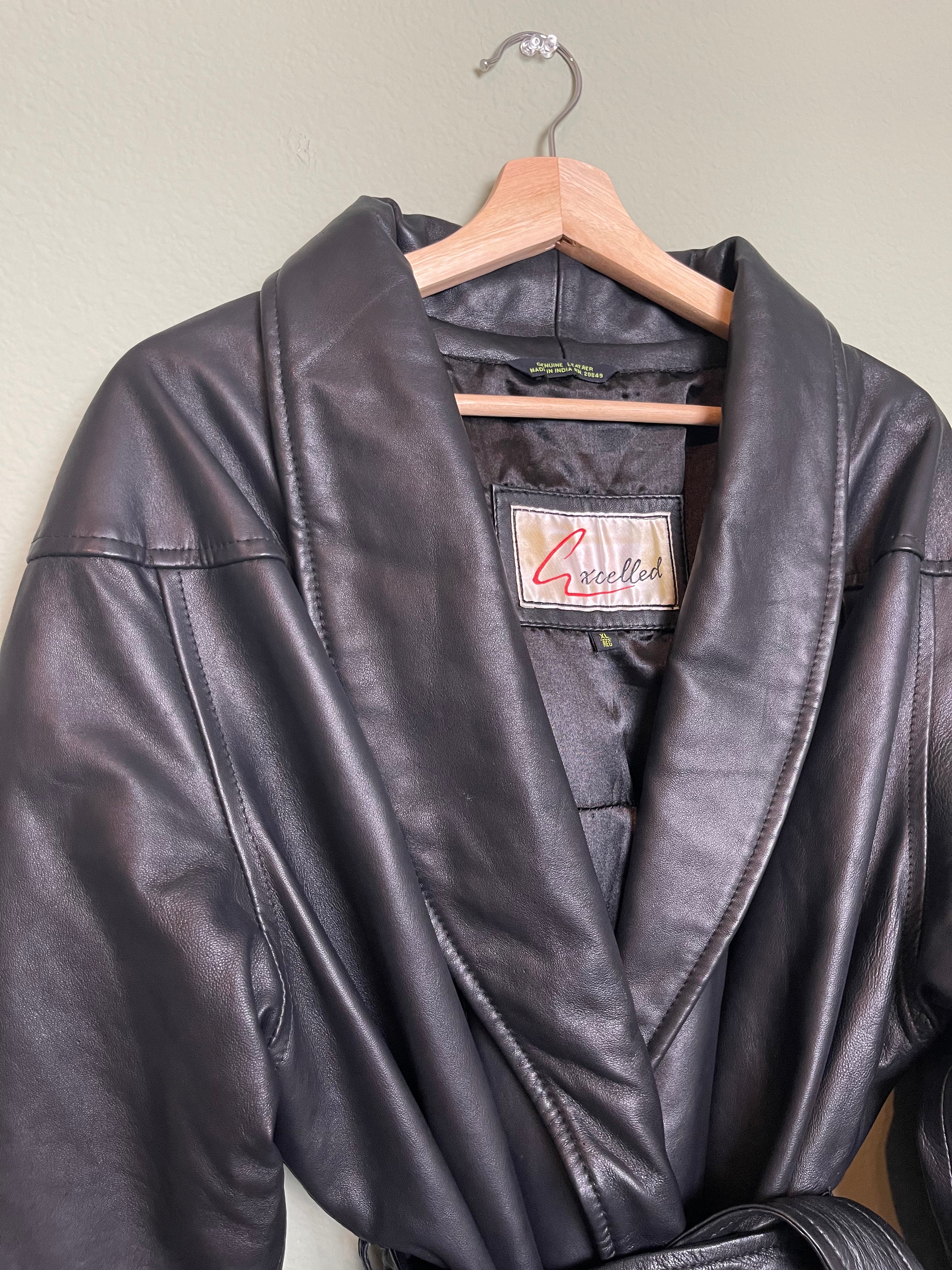 Vintage Wrap Front Leather Jacket sz xl-1x