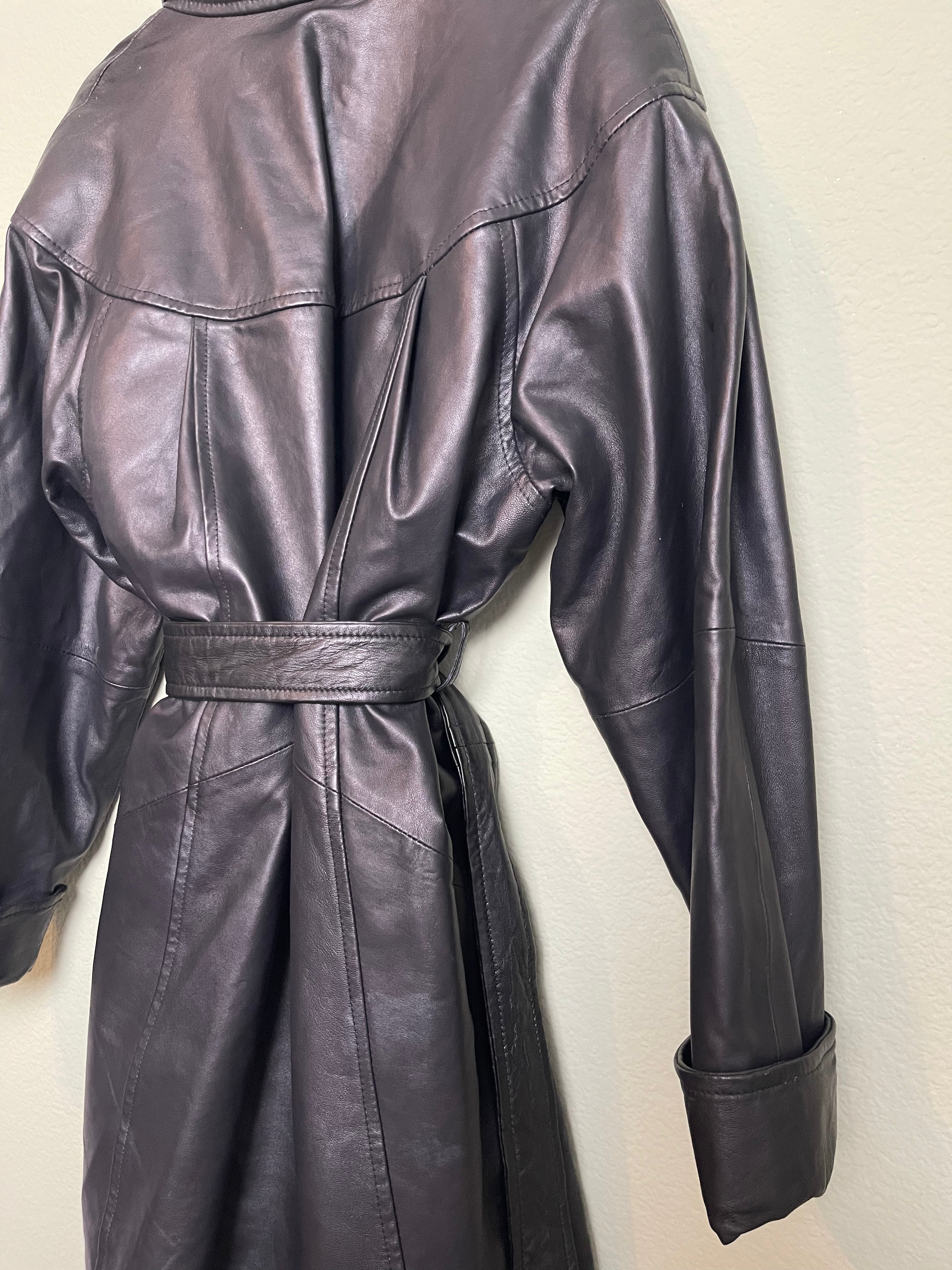 Vintage Wrap Front Leather Jacket sz xl-1x
